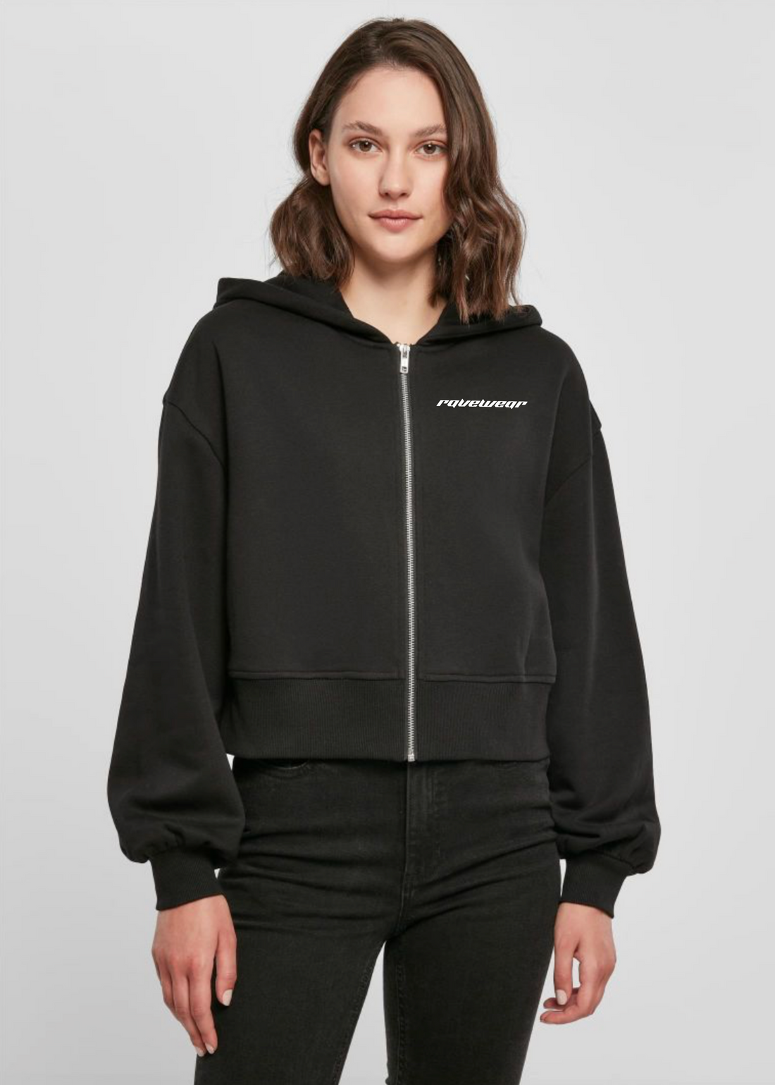 Just Techno Backprint - Damen Oversized Zipper