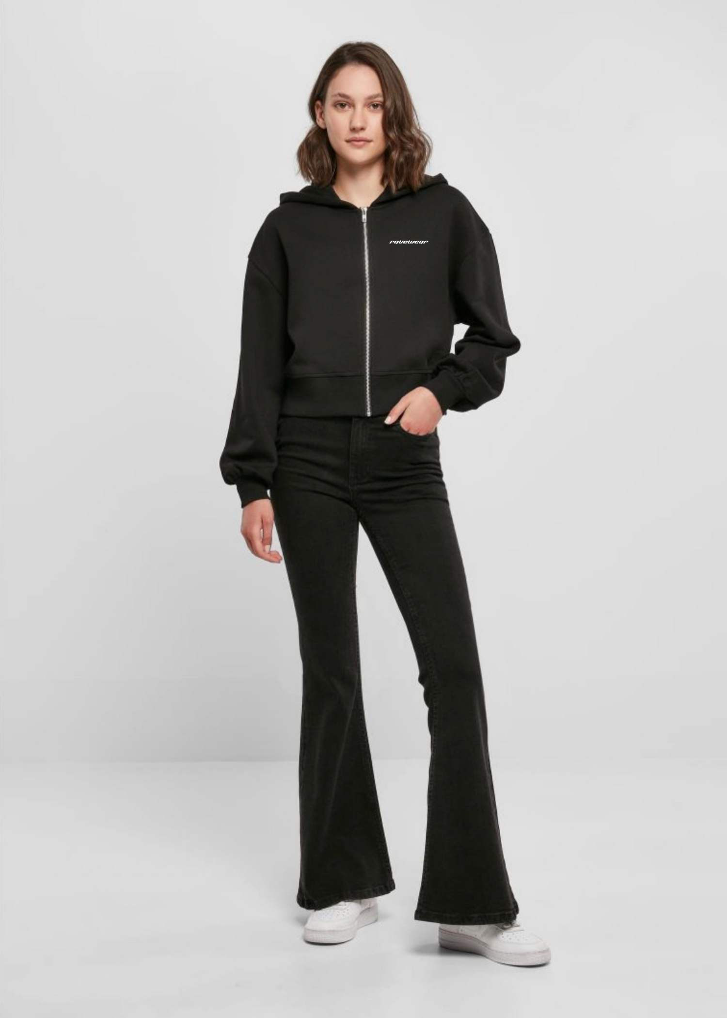 Techno Amor Backprint - Damen Oversized Zipper