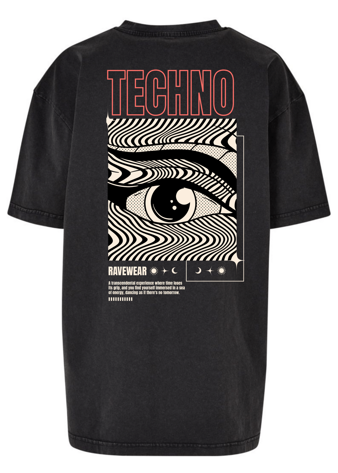Technoeye Backprint - Damen Acid Oversized Shirt
