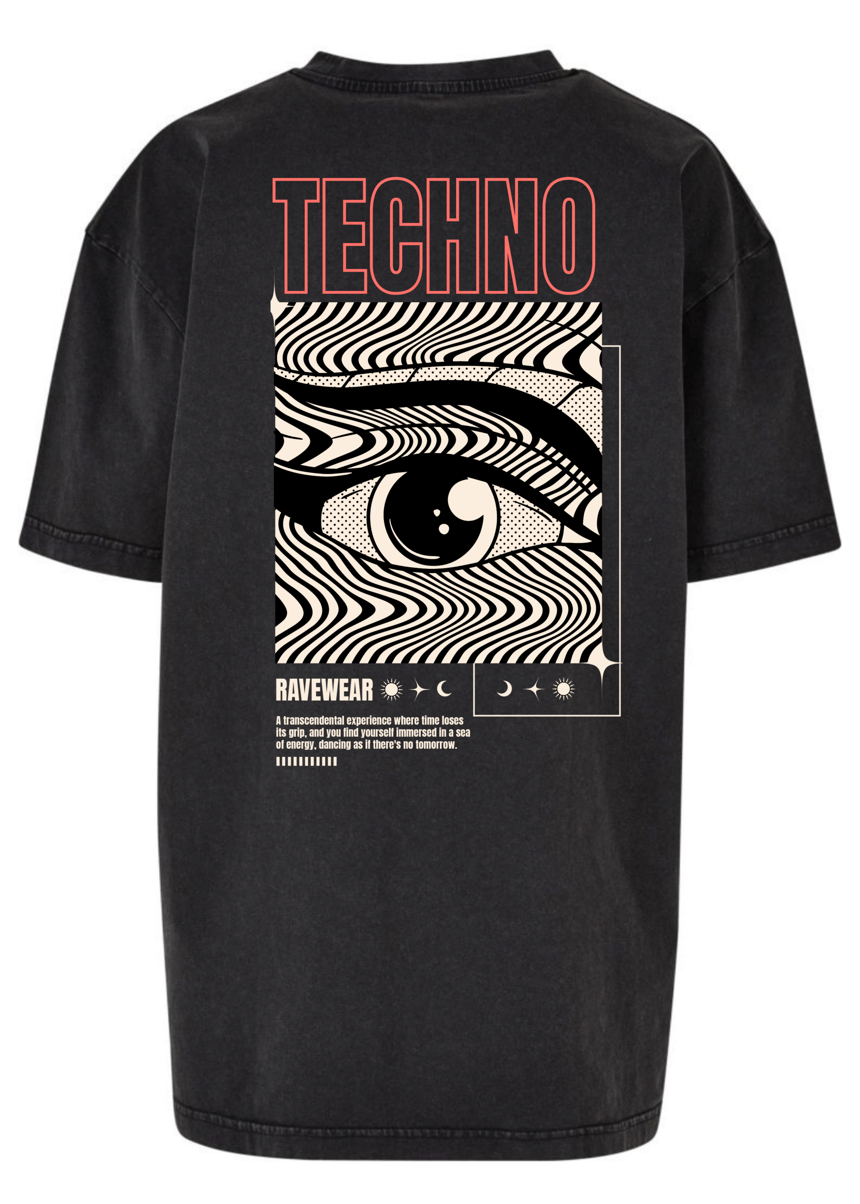 Technoeye Backprint - Damen Acid Oversized Shirt