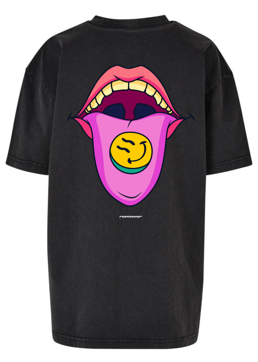 Happy Pills Backprint - Damen Acid Oversized Shirt