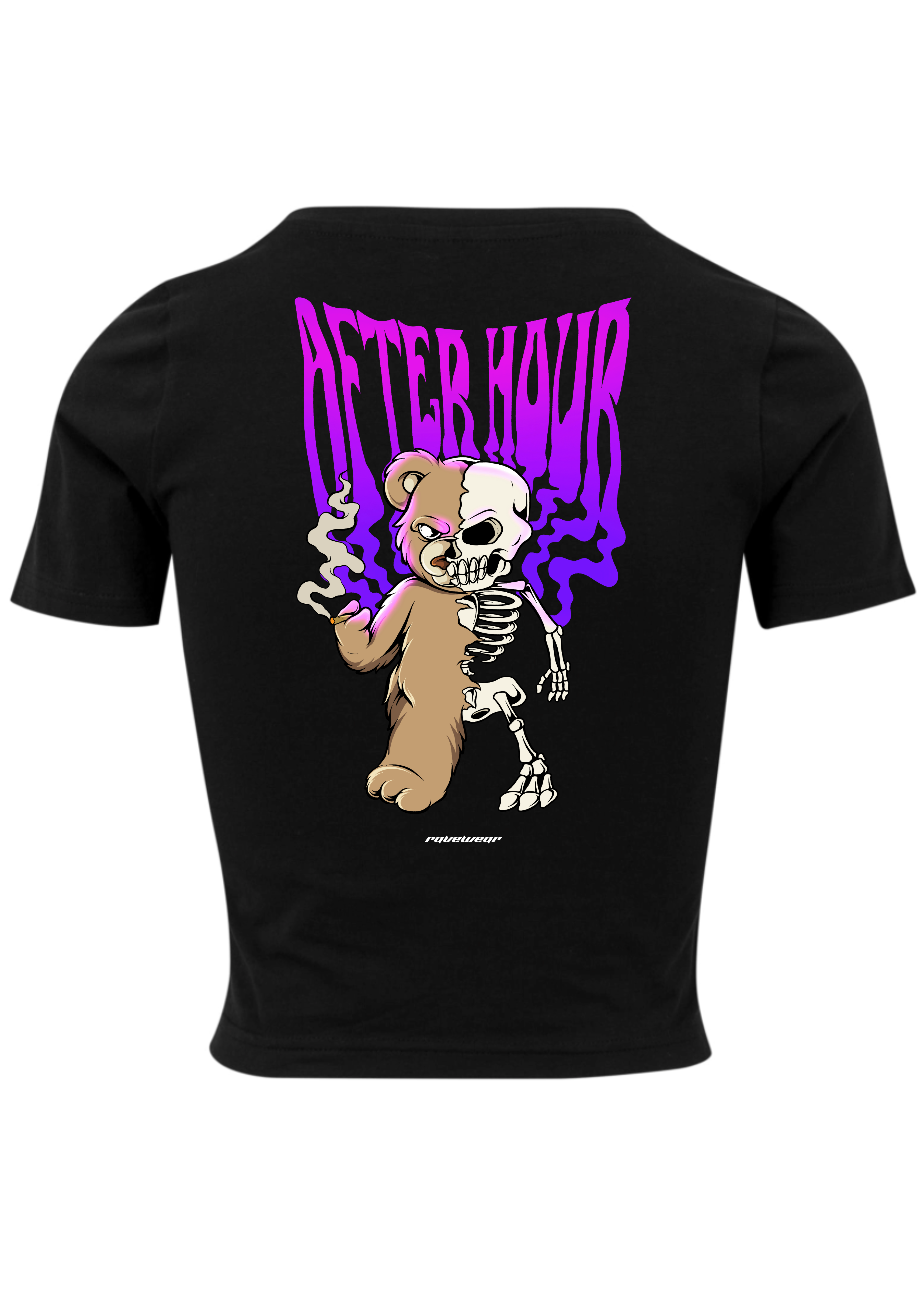 Afterhour Teddy Backprint - Damen Crop Top