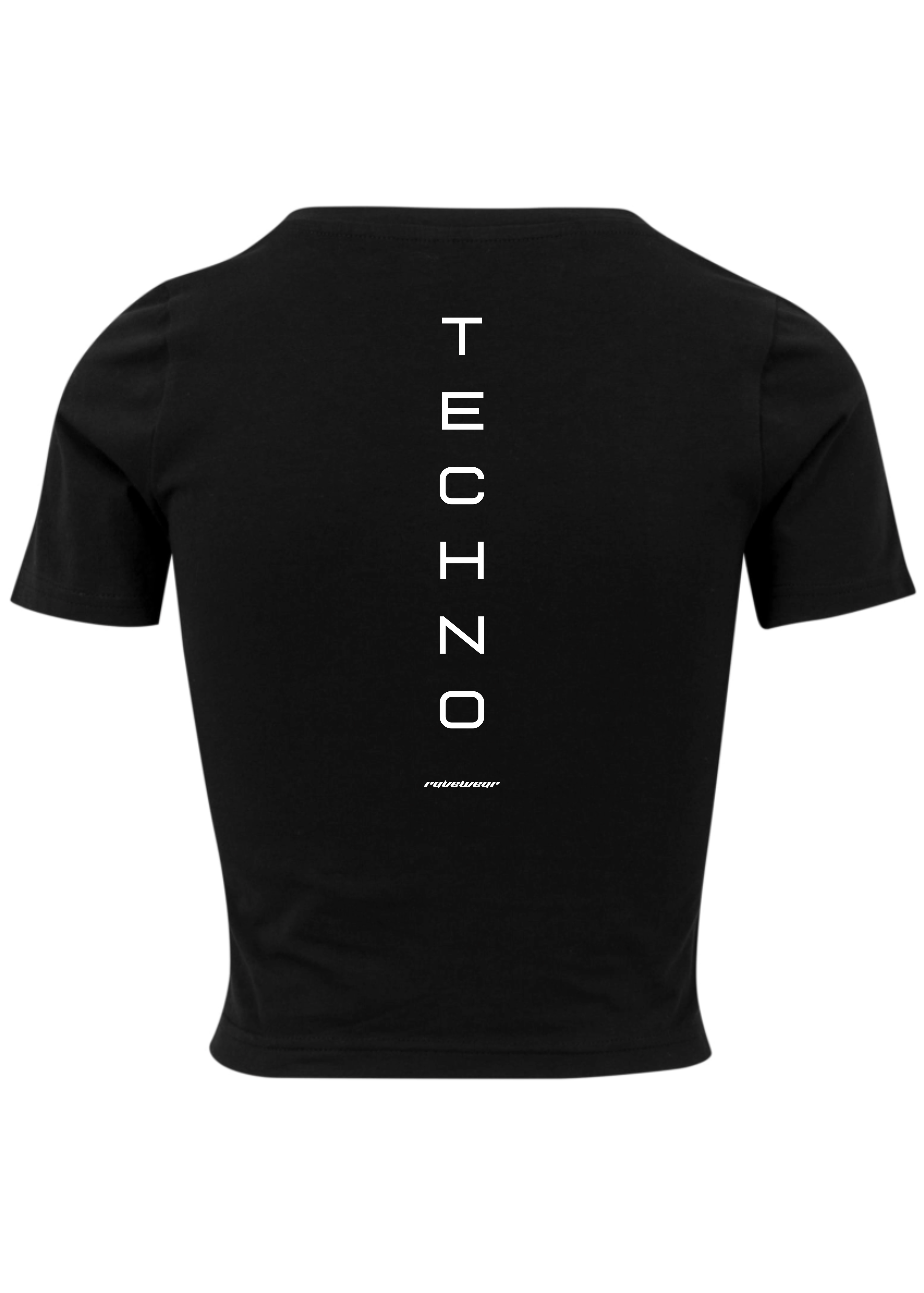Just Techno Backprint - Damen Crop Top