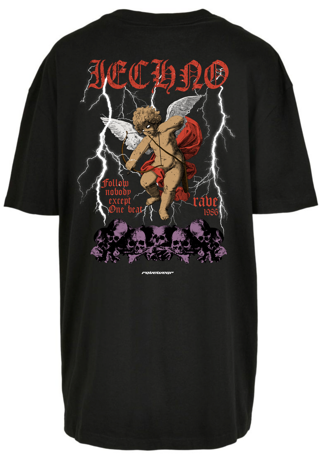 Techno Amor Backprint - Damen Oversized Shirt