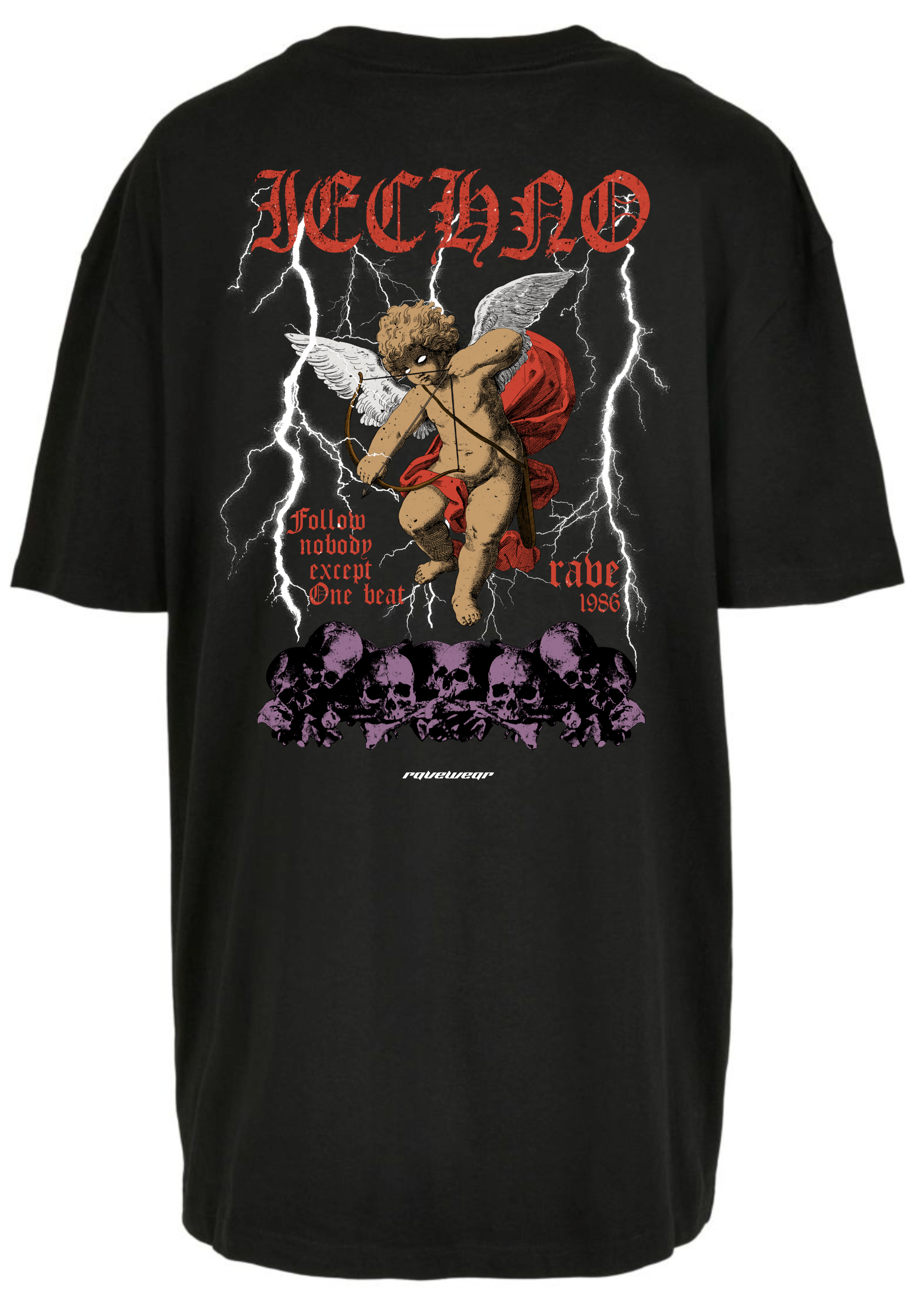 Techno Amor Backprint - Damen Oversized Shirt