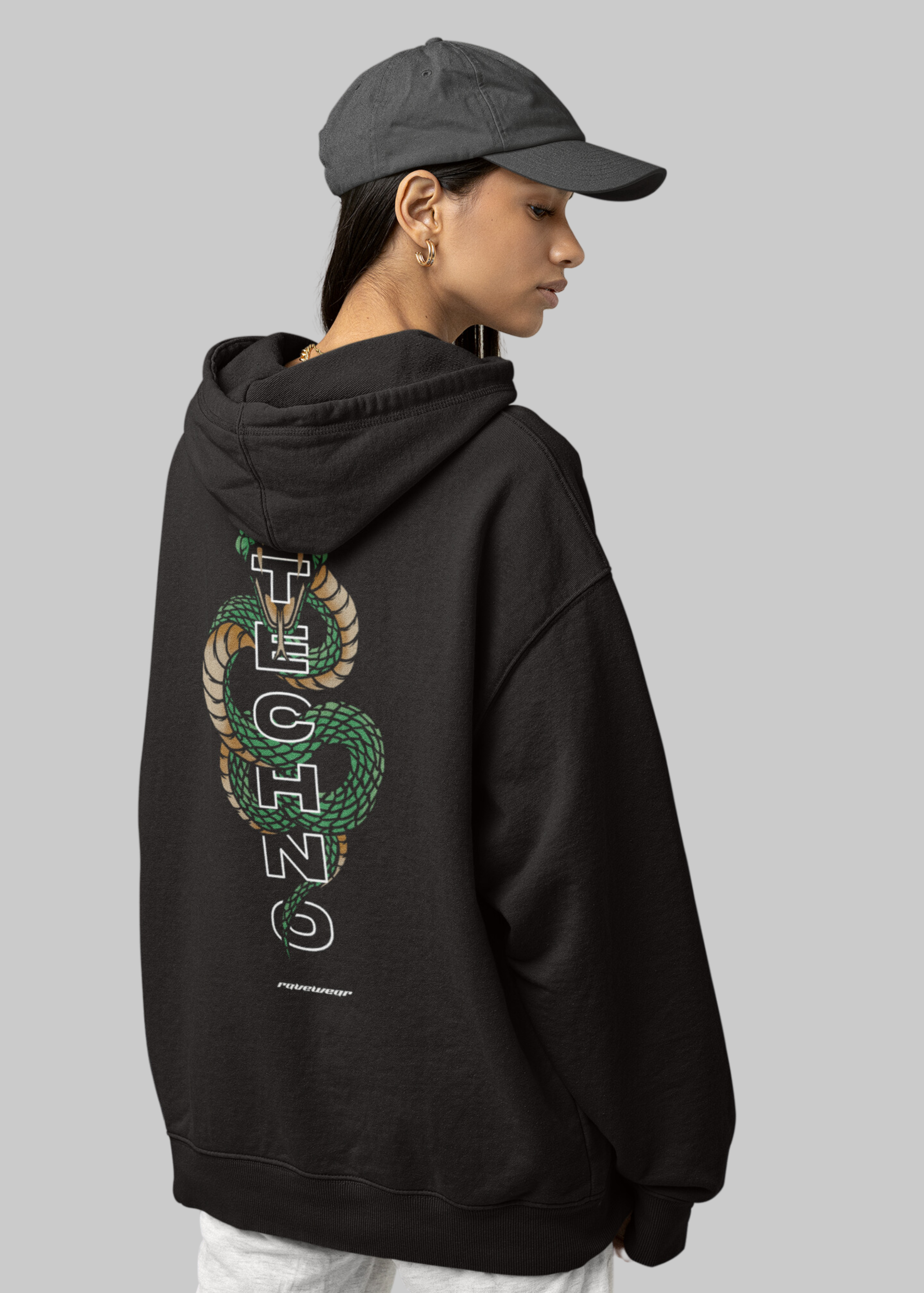 Techno Cobra Backprint - Damen Oversized Hoodie