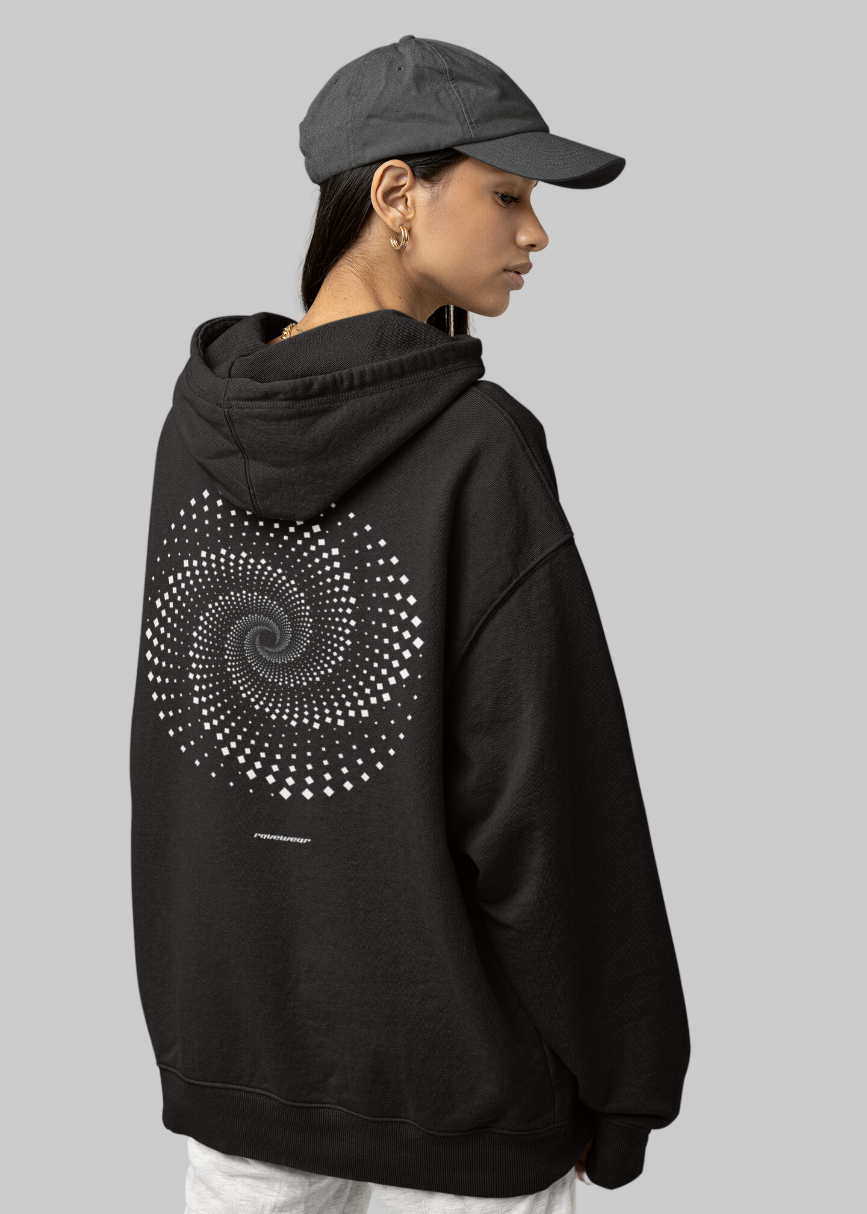 Trippy Cycle Backprint - Damen Oversized Hoodie