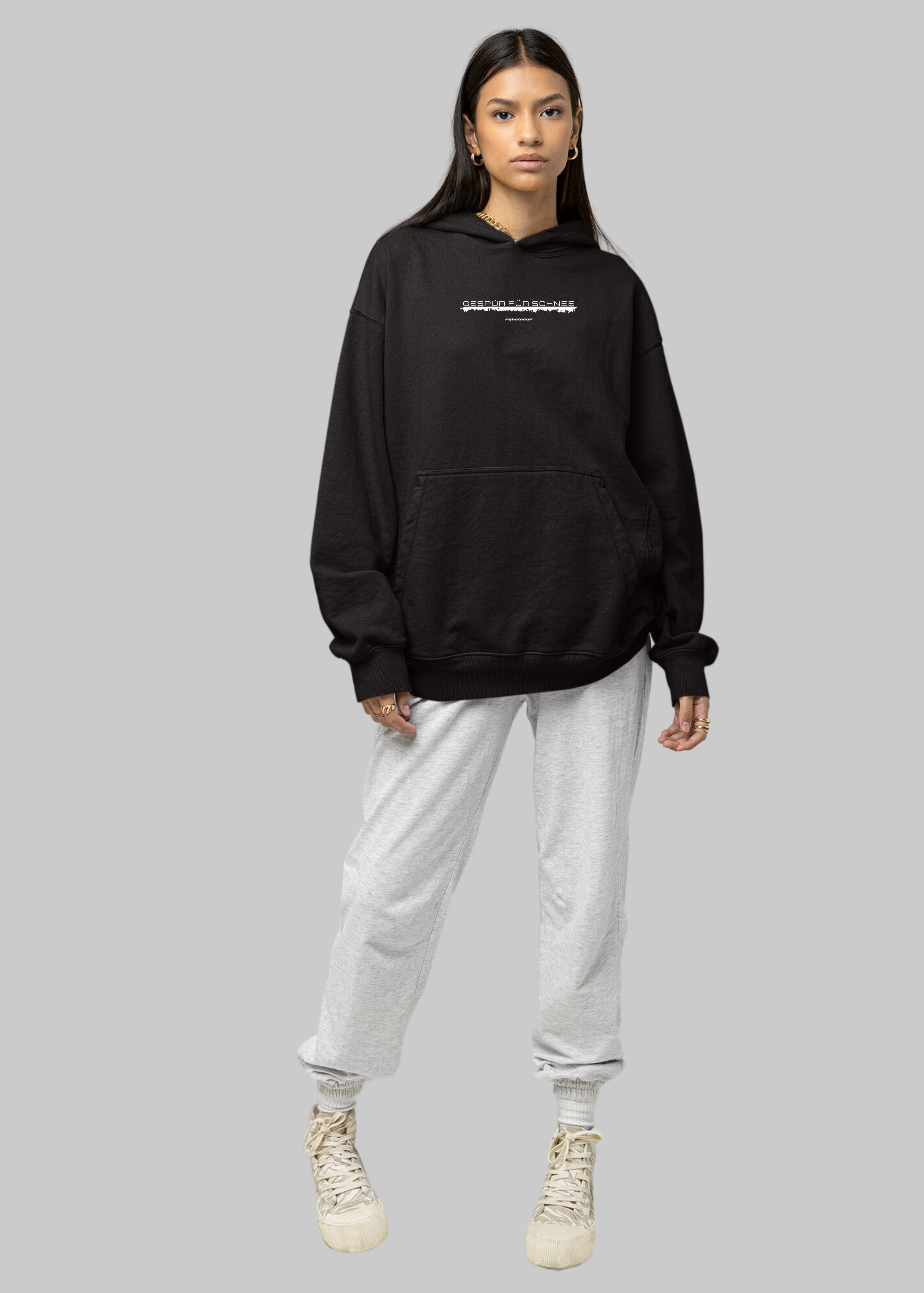 Gespür für Schnee Frontprint - Damen Oversized Hoodie