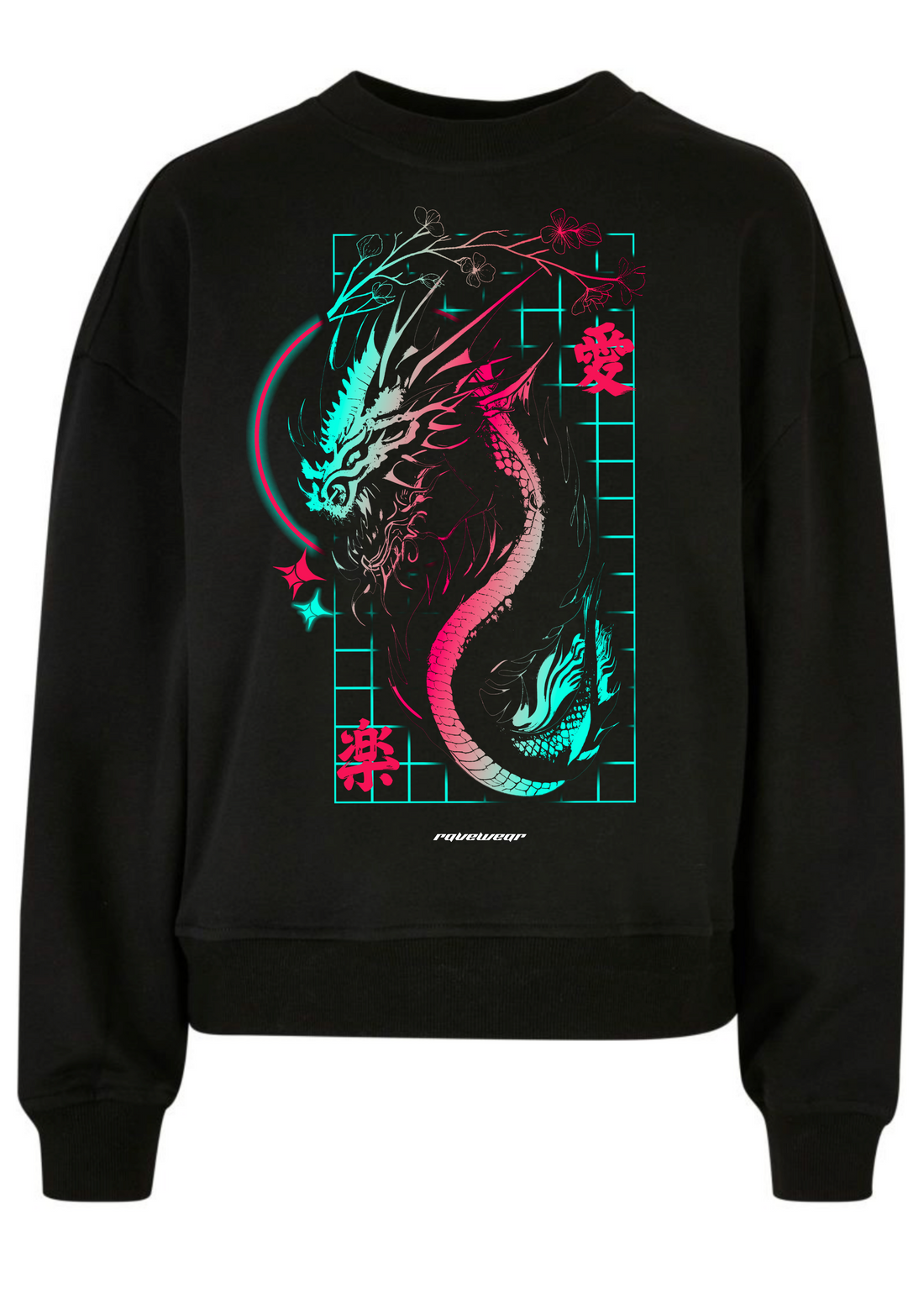 Techno Dragon Backprint - Damen Oversized Sweatshirt