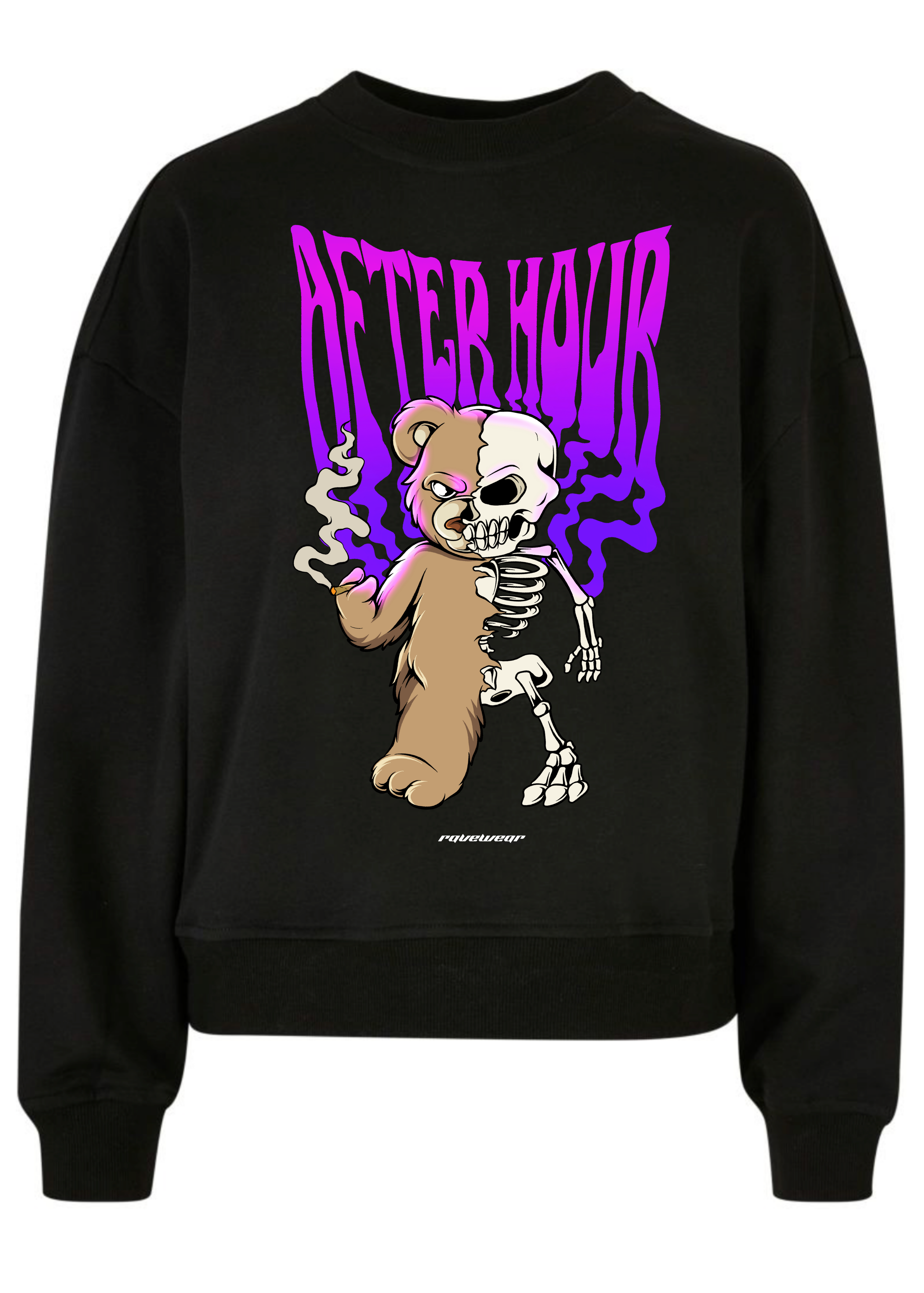 Afterhour Teddy Backprint - Damen Oversized Sweatshirt