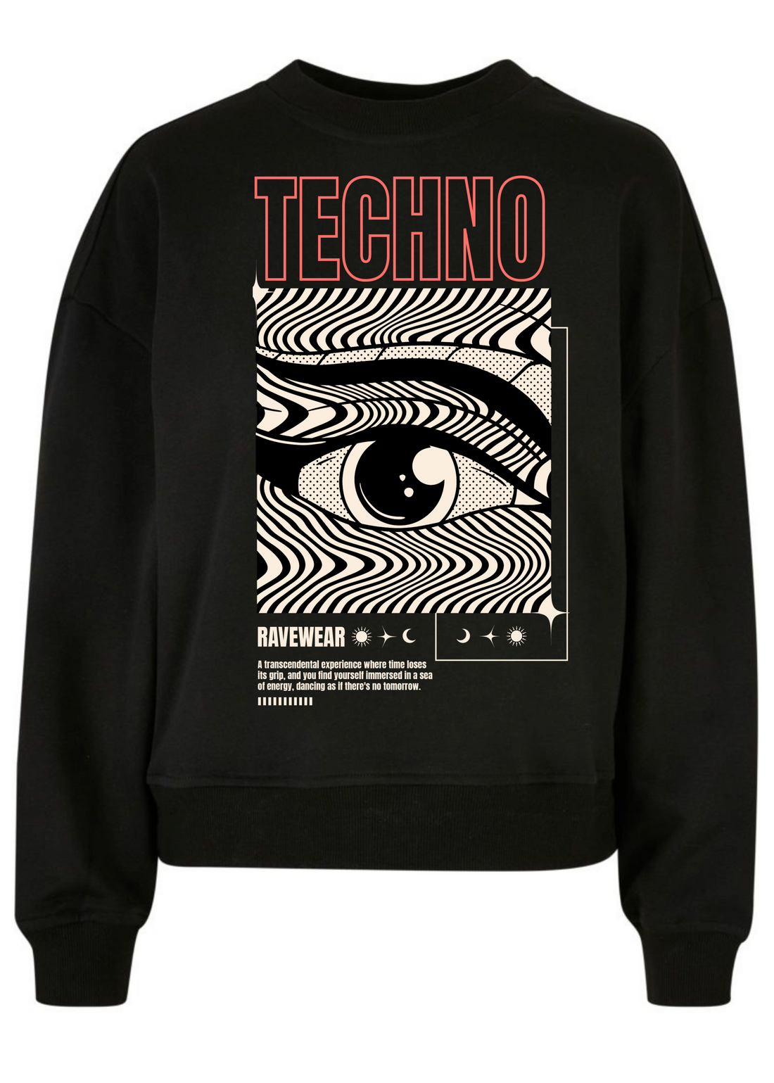 Technoeye Backprint - Damen Oversized Sweatshirt