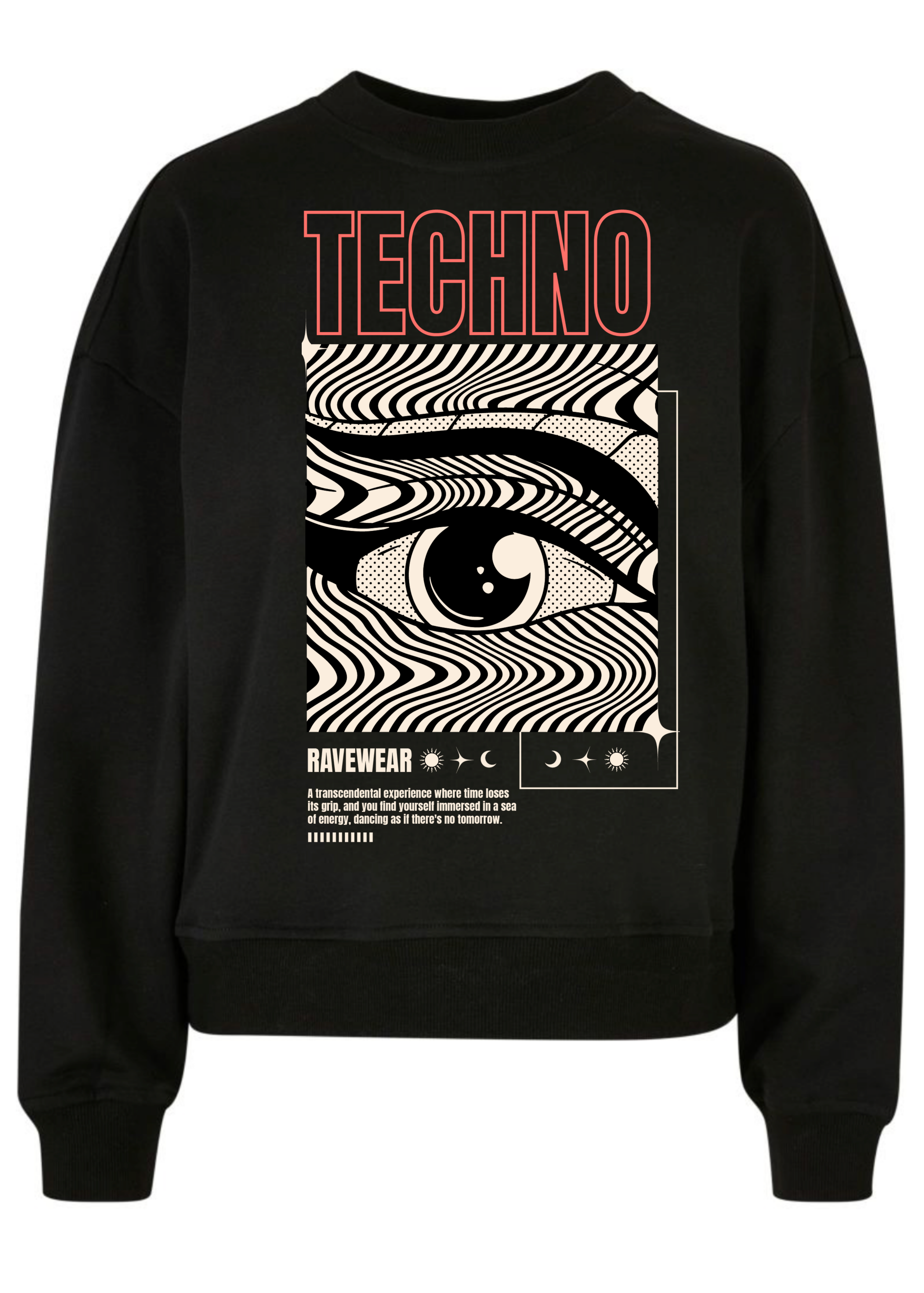 Technoeye Backprint - Damen Oversized Sweatshirt