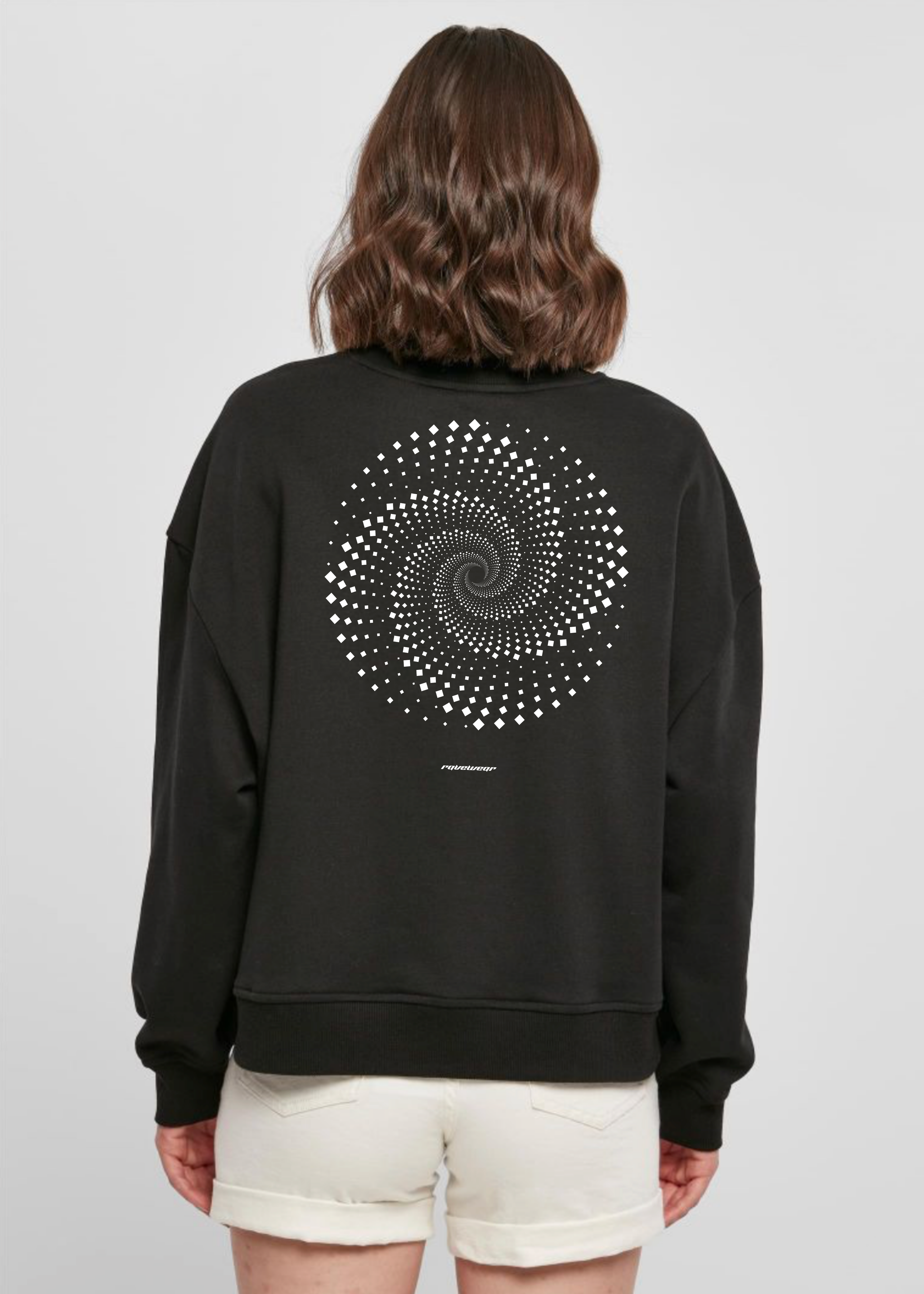 Trippy Cycle Backprint - Damen Oversized Sweatshirt