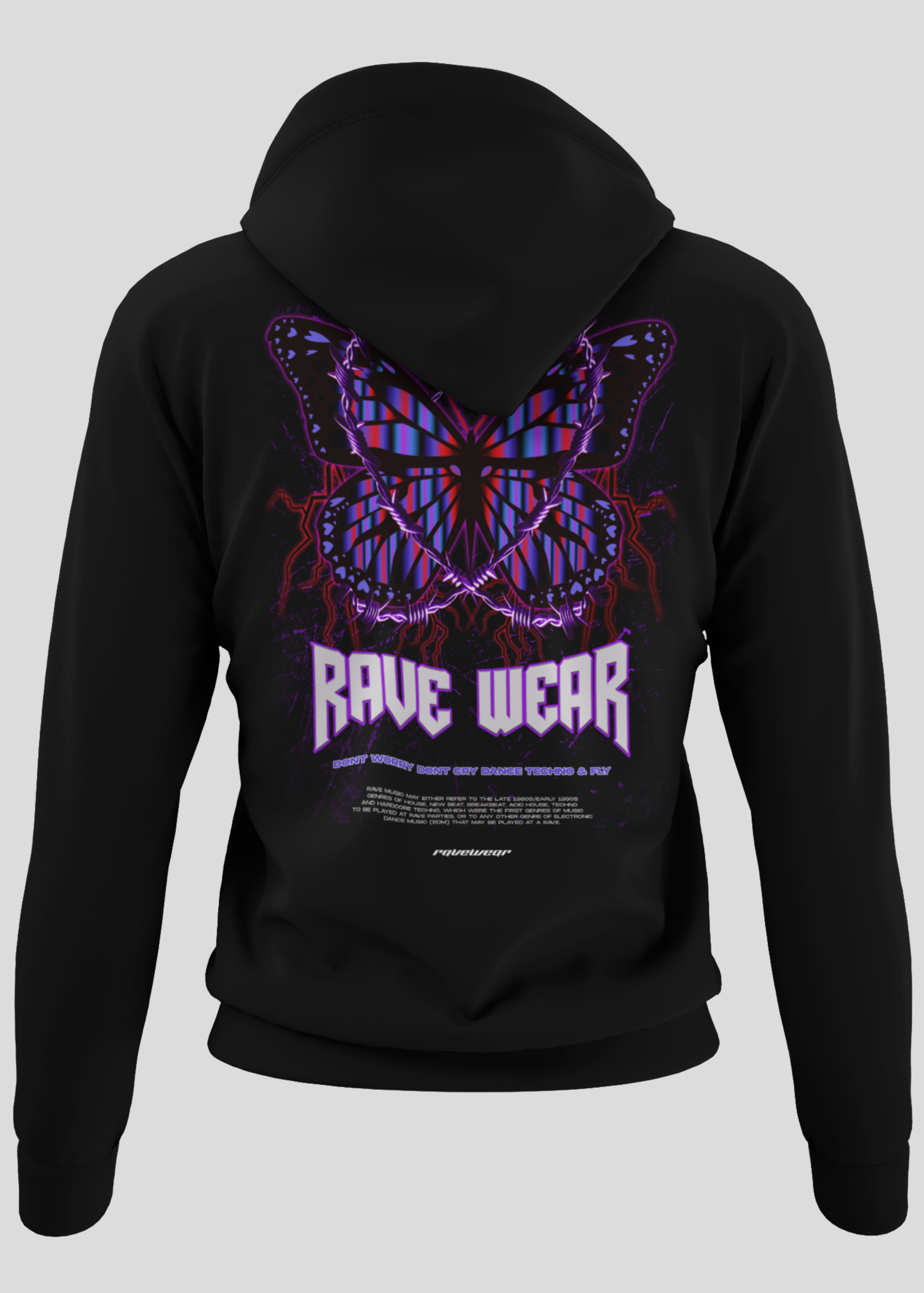 Chained Butterfly Backprint - Damen Oversized Zipper