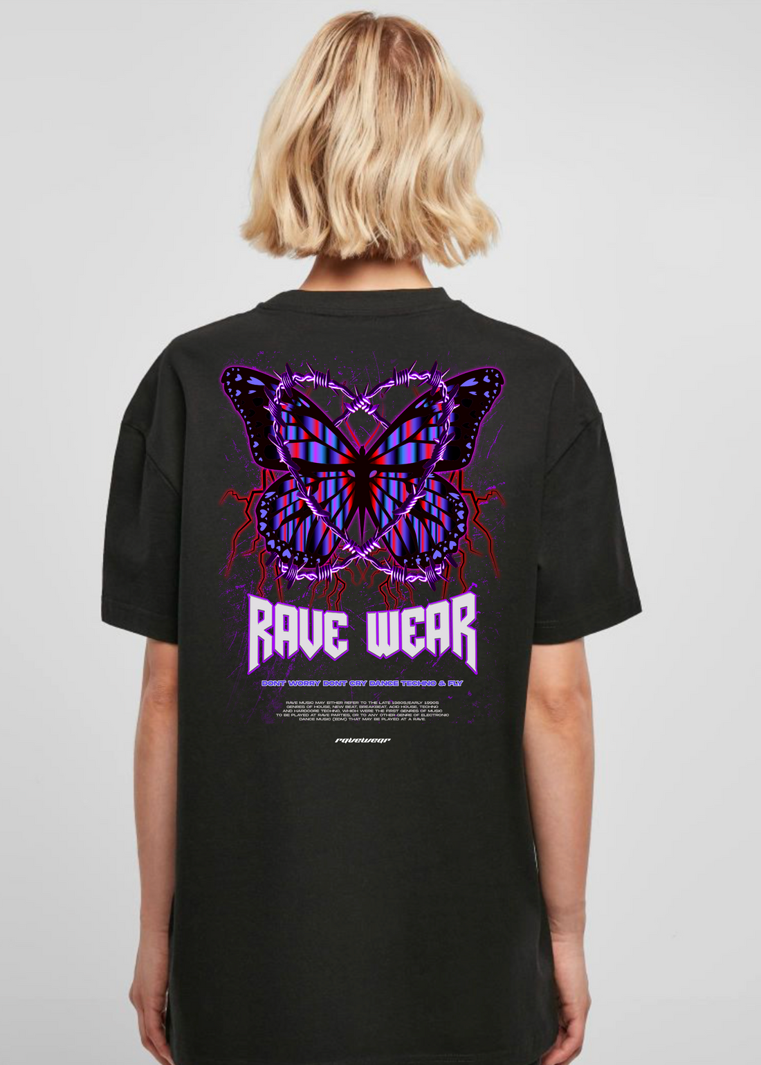 Chained Butterfly Backprint - Damen Oversized Shirt