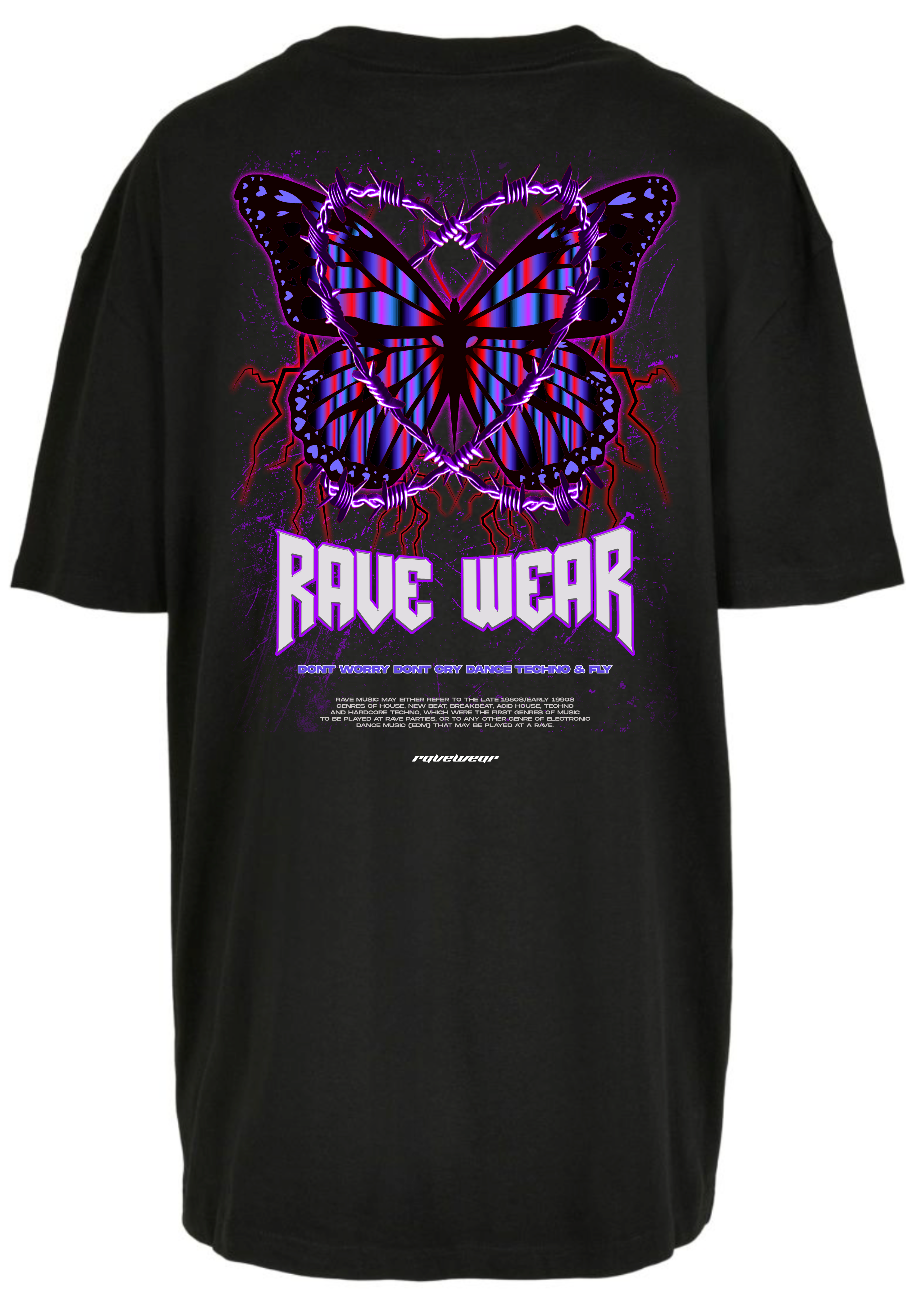 Chained Butterfly Backprint - Damen Oversized Shirt