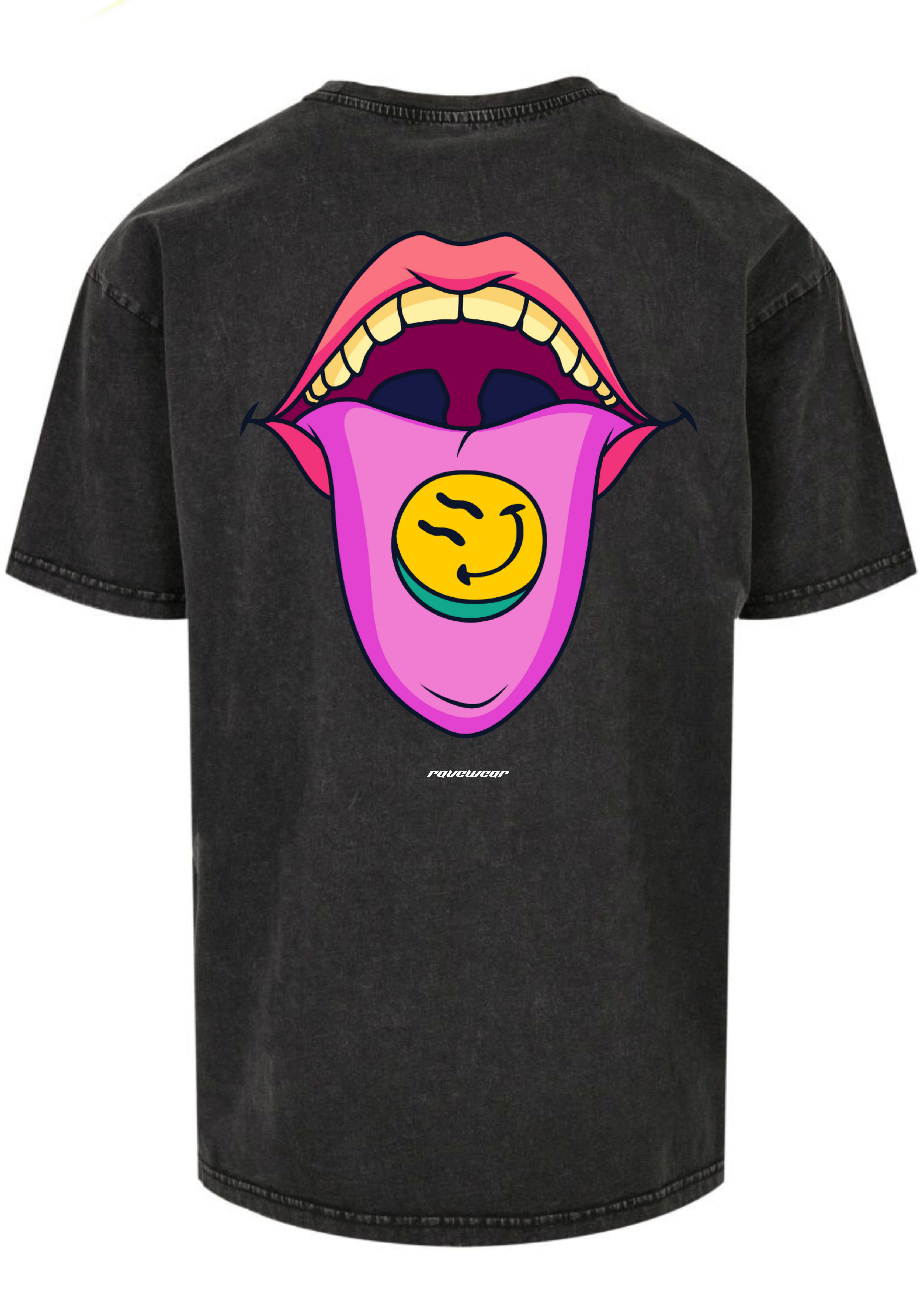 Happy Pills Backprint - Herren Acid Oversized Shirt