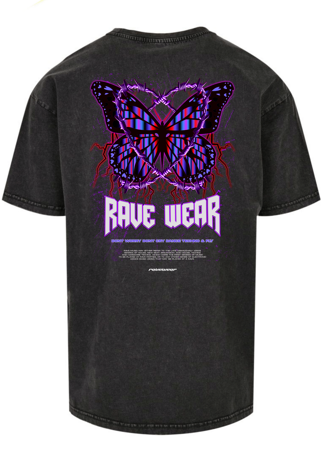 Chained Butterfly Backprint - Herren Acid Oversized Shirt