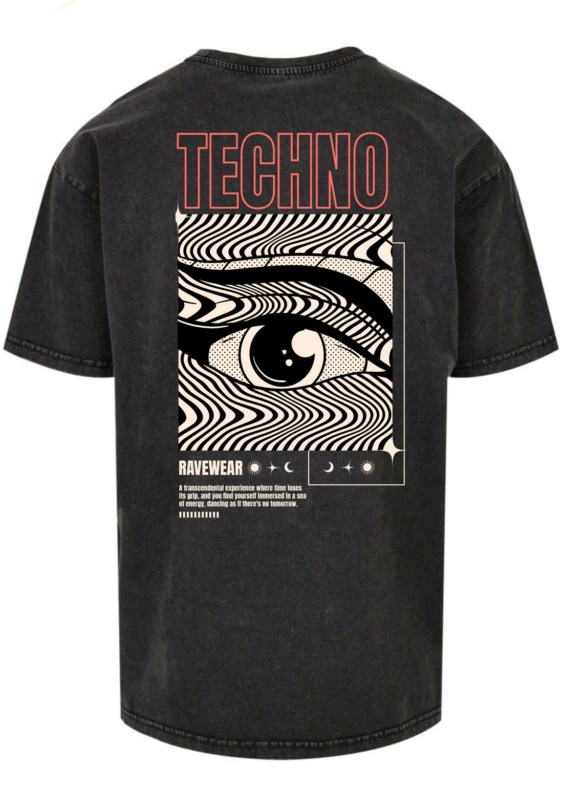 Technoeye Backprint - Herren Acid Oversized Shirt