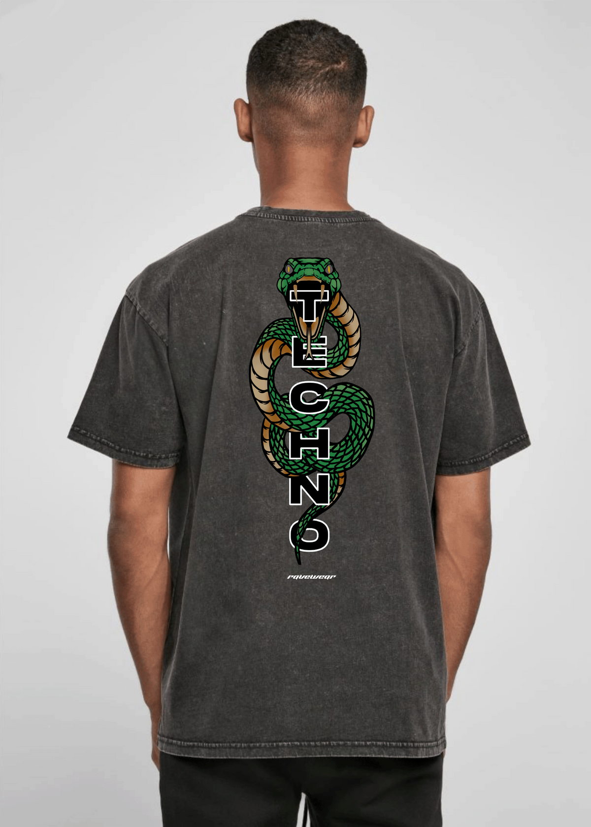 Techno Cobra Backprint - Unisex Acid Oversized Shirt