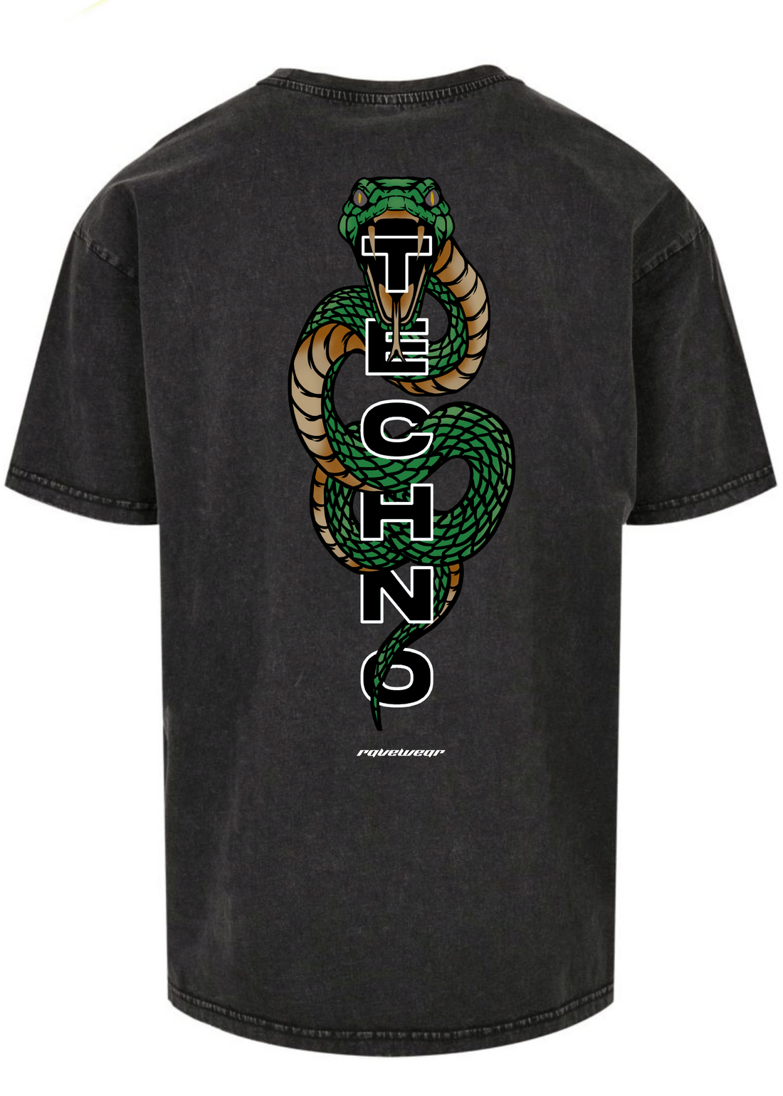 Techno Cobra Backprint - Herren Acid Oversized Shirt