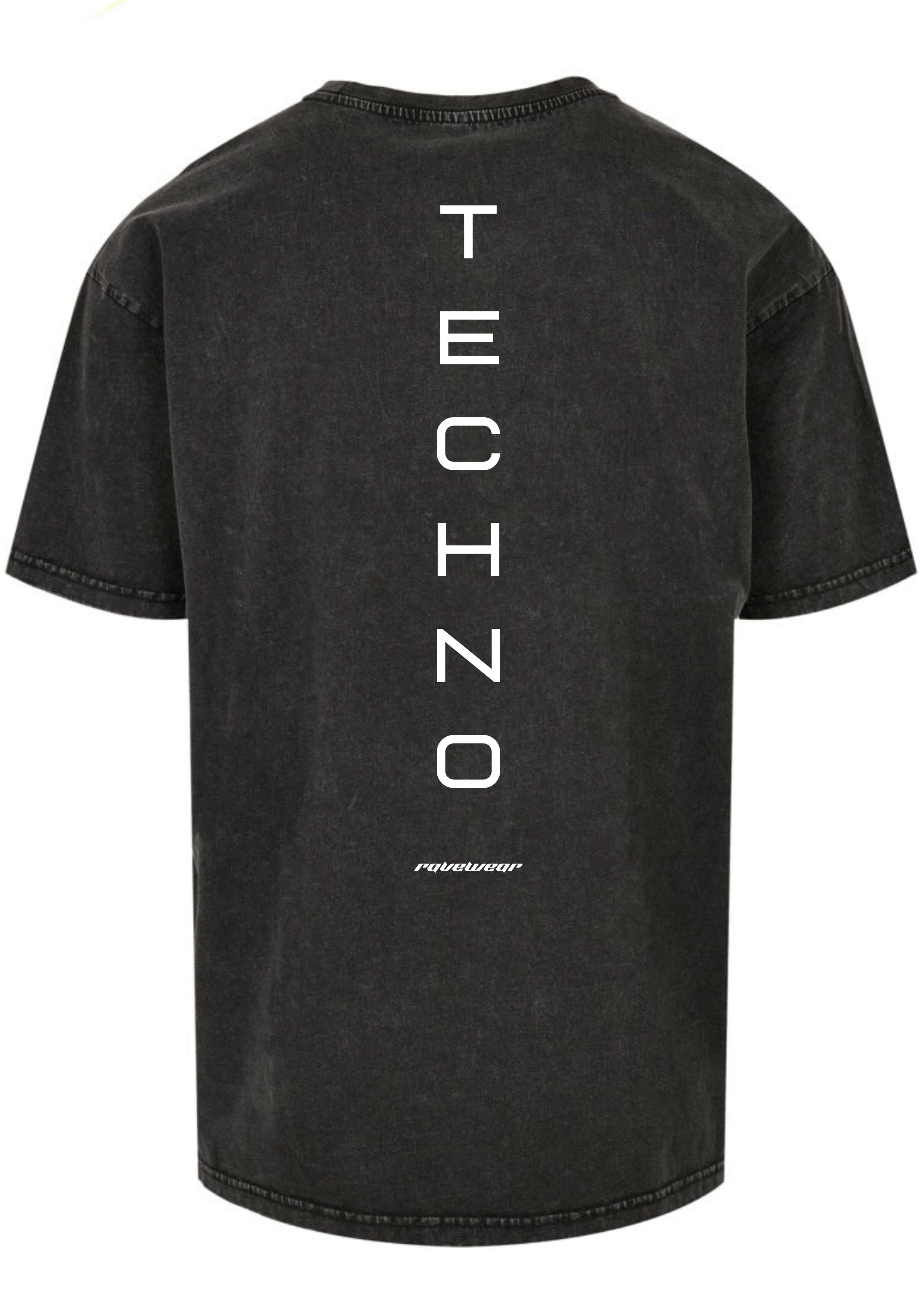 Just Techno Backprint - Herren Acid Oversized Shirt