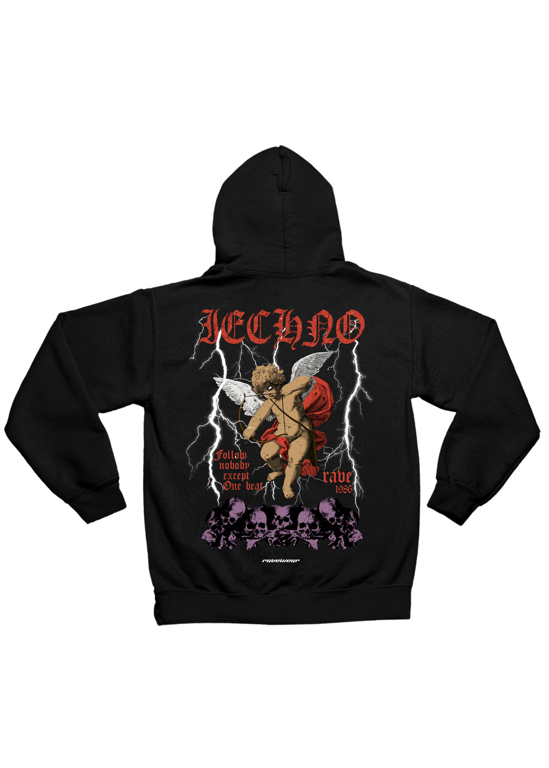 Techno Amor Backprint - Herren Oversized Hoodie