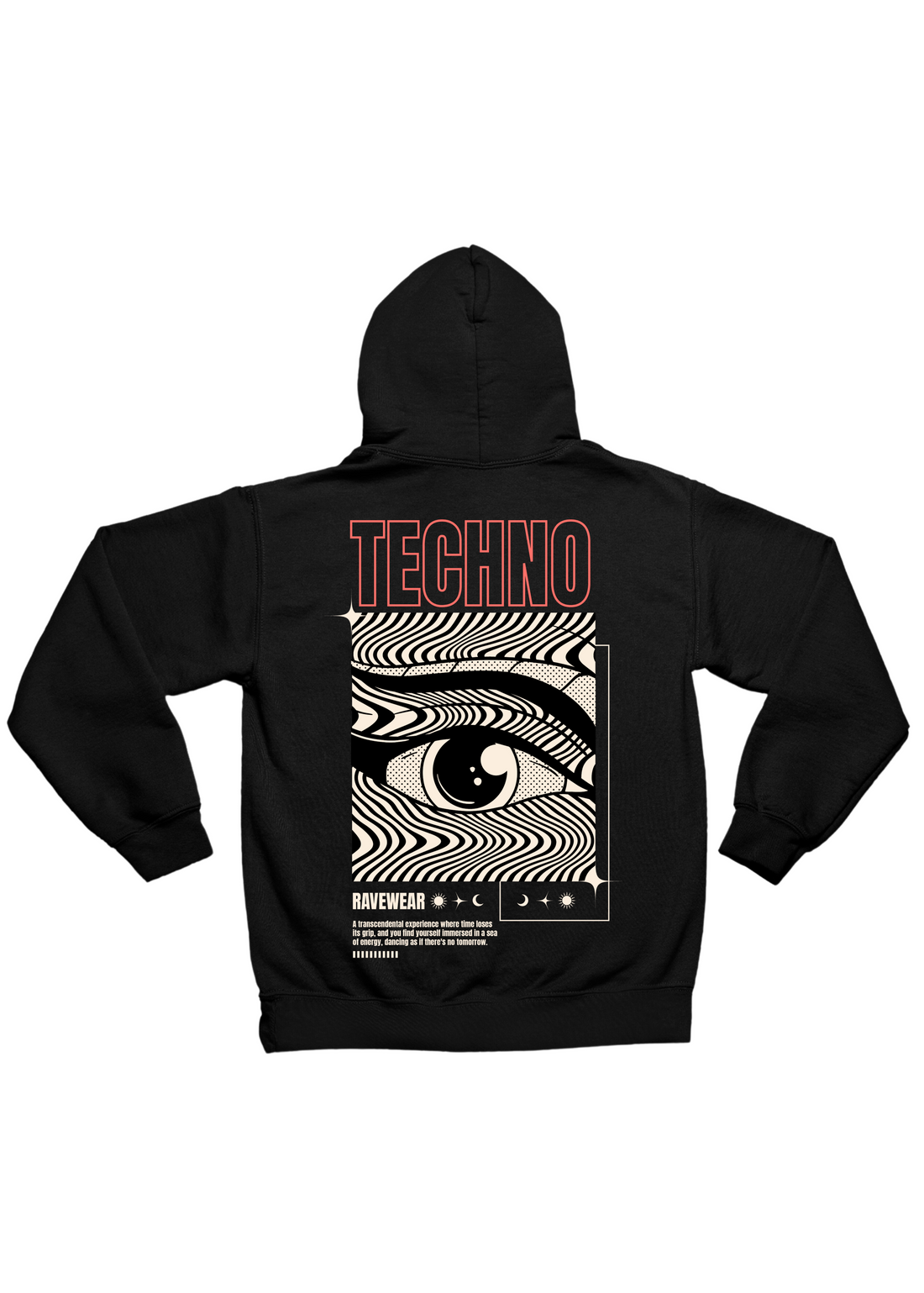 Technoeye Backprint - Herren Oversized Hoodie