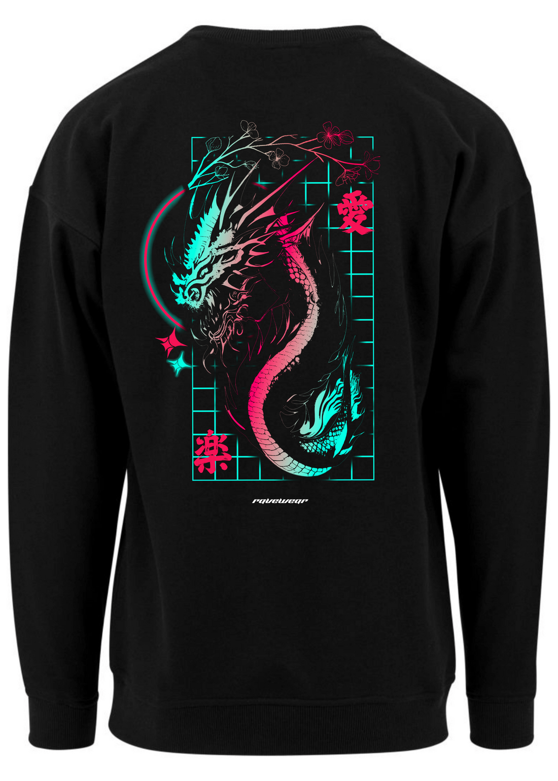 Techno Dragon Backprint - Herren Oversized Sweatshirt