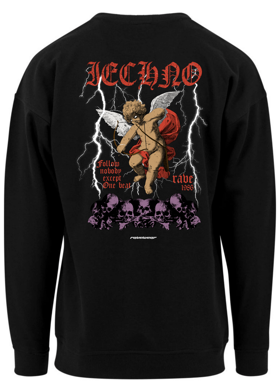 Techno Amor Backprint - Herren Oversized Sweatshirt