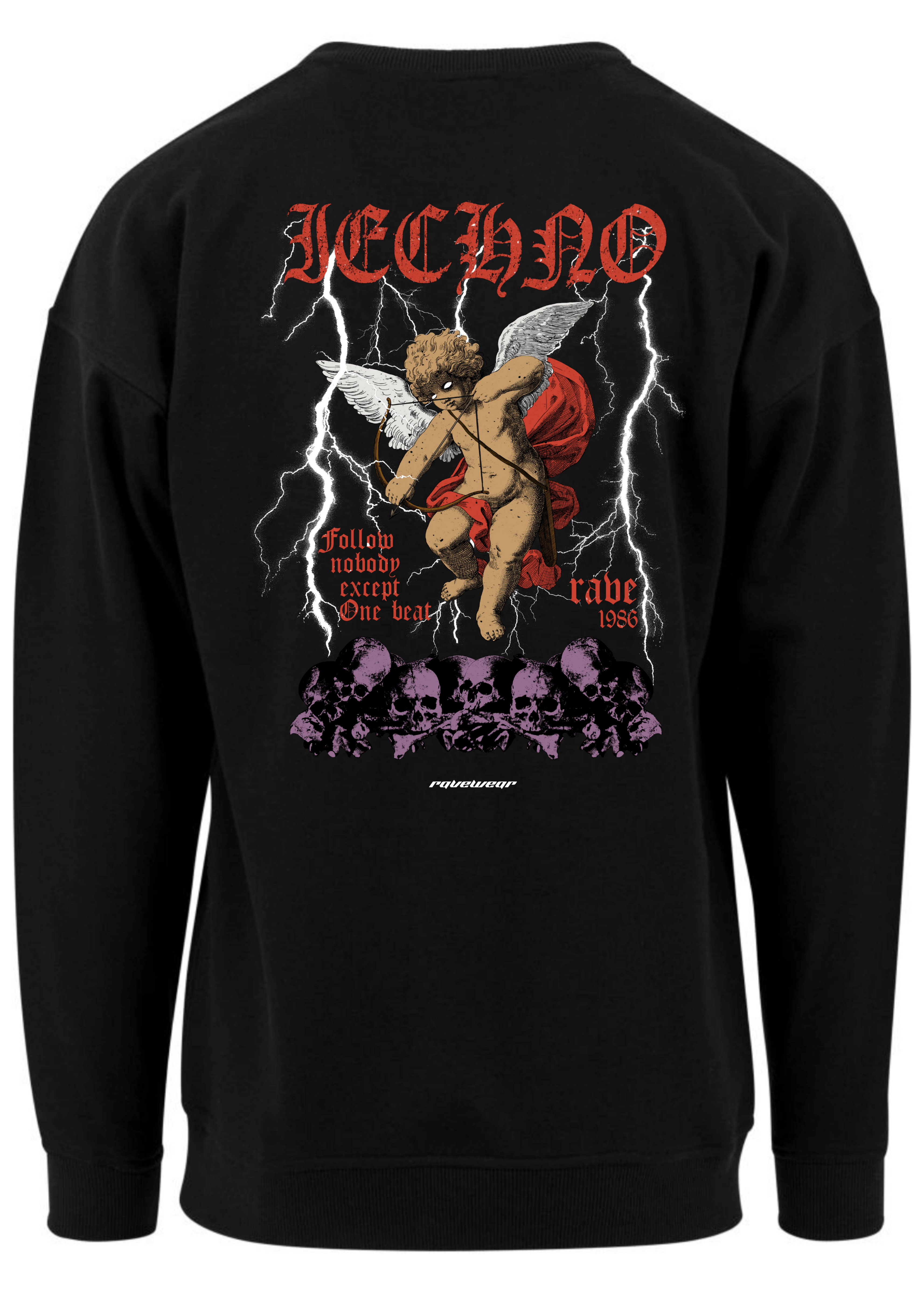 Techno Amor Backprint - Herren Oversized Sweatshirt