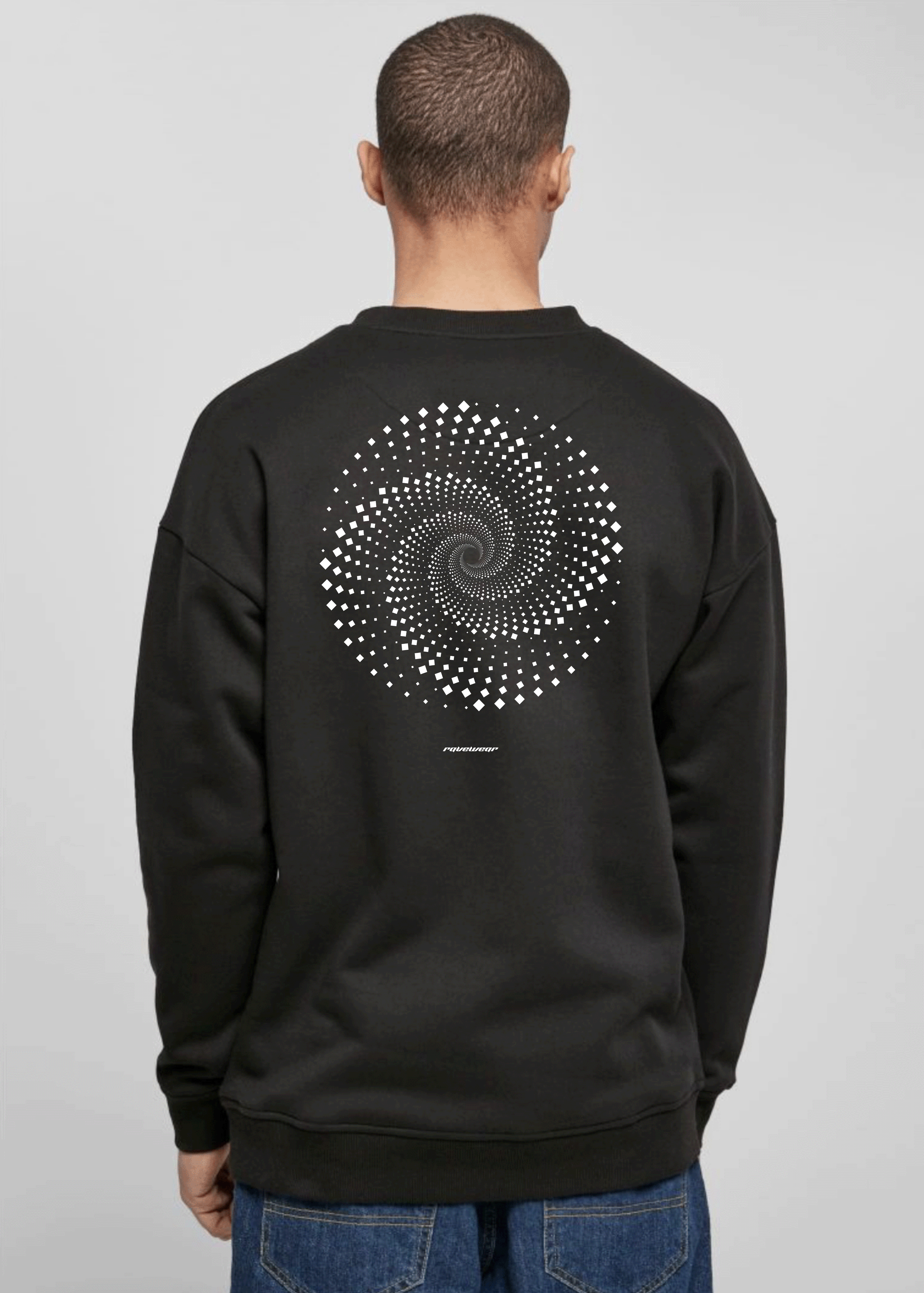 Trippy Cycle Backprint - Herren Oversized Sweatshirt