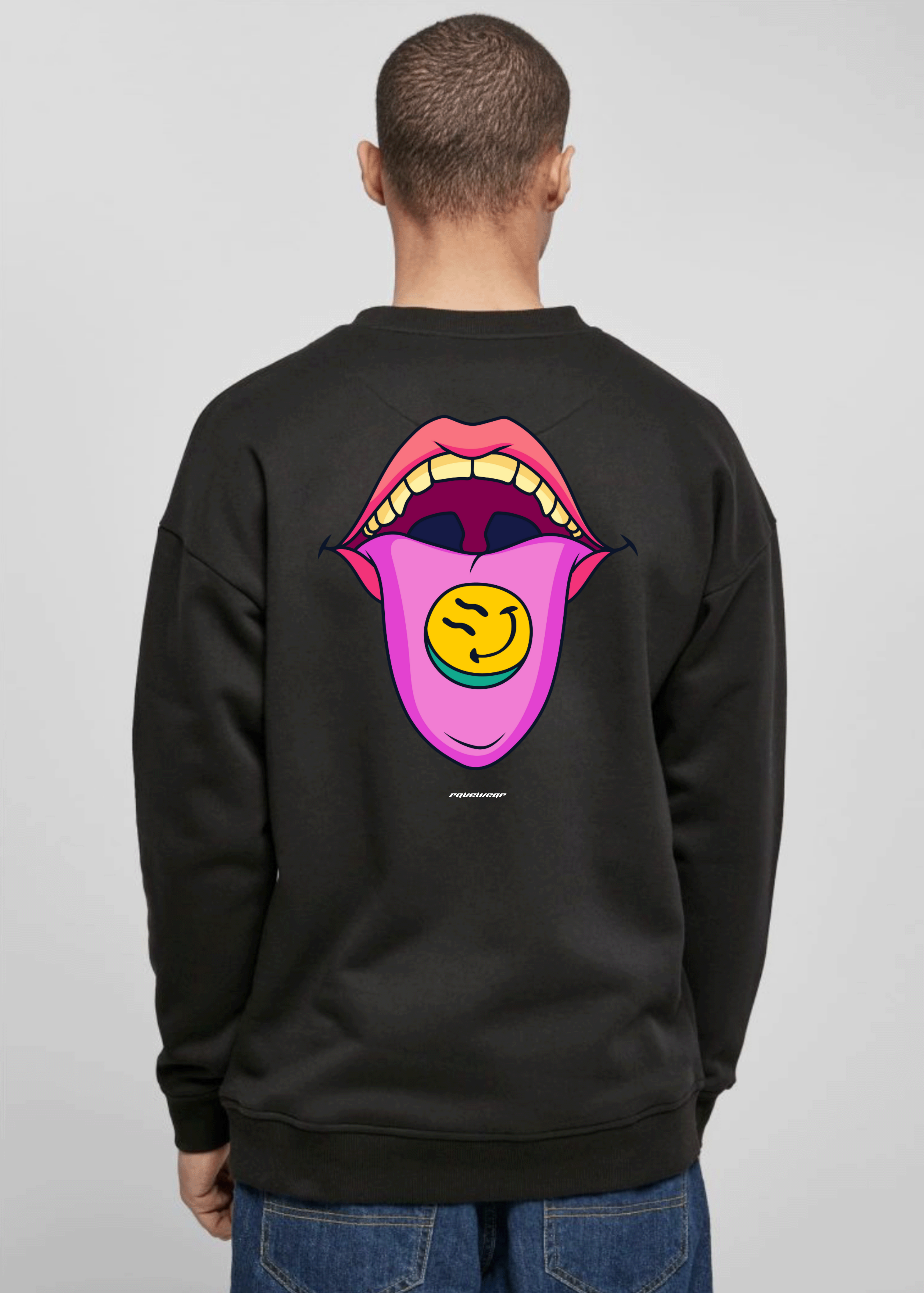 Happy Pills Backprint - Herren Oversized Sweatshirt