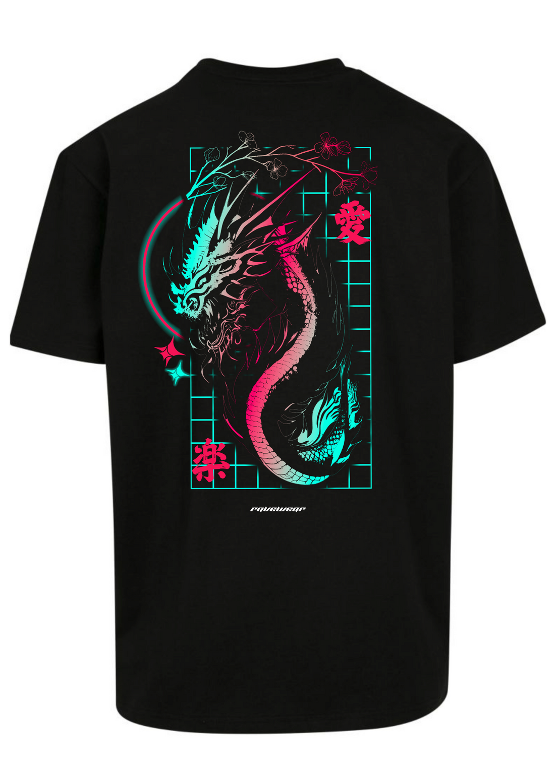 Techno Dragon Backprint - Herren Oversized Shirt