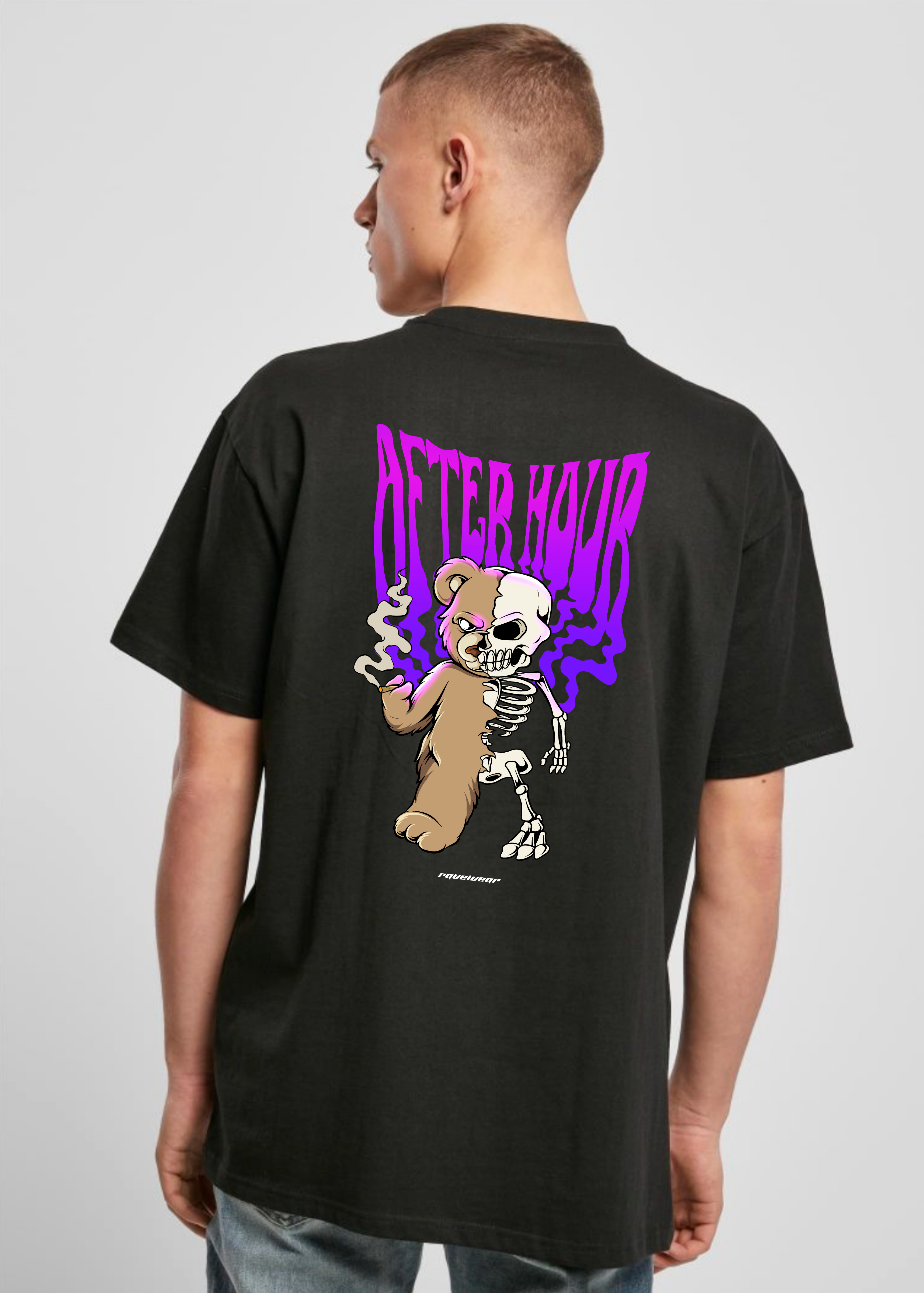 Afterhour Teddy Backprint - Herren Oversized Shirt