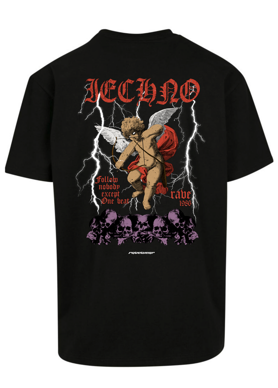 Techno Amor Backprint - Herren Oversized Shirt