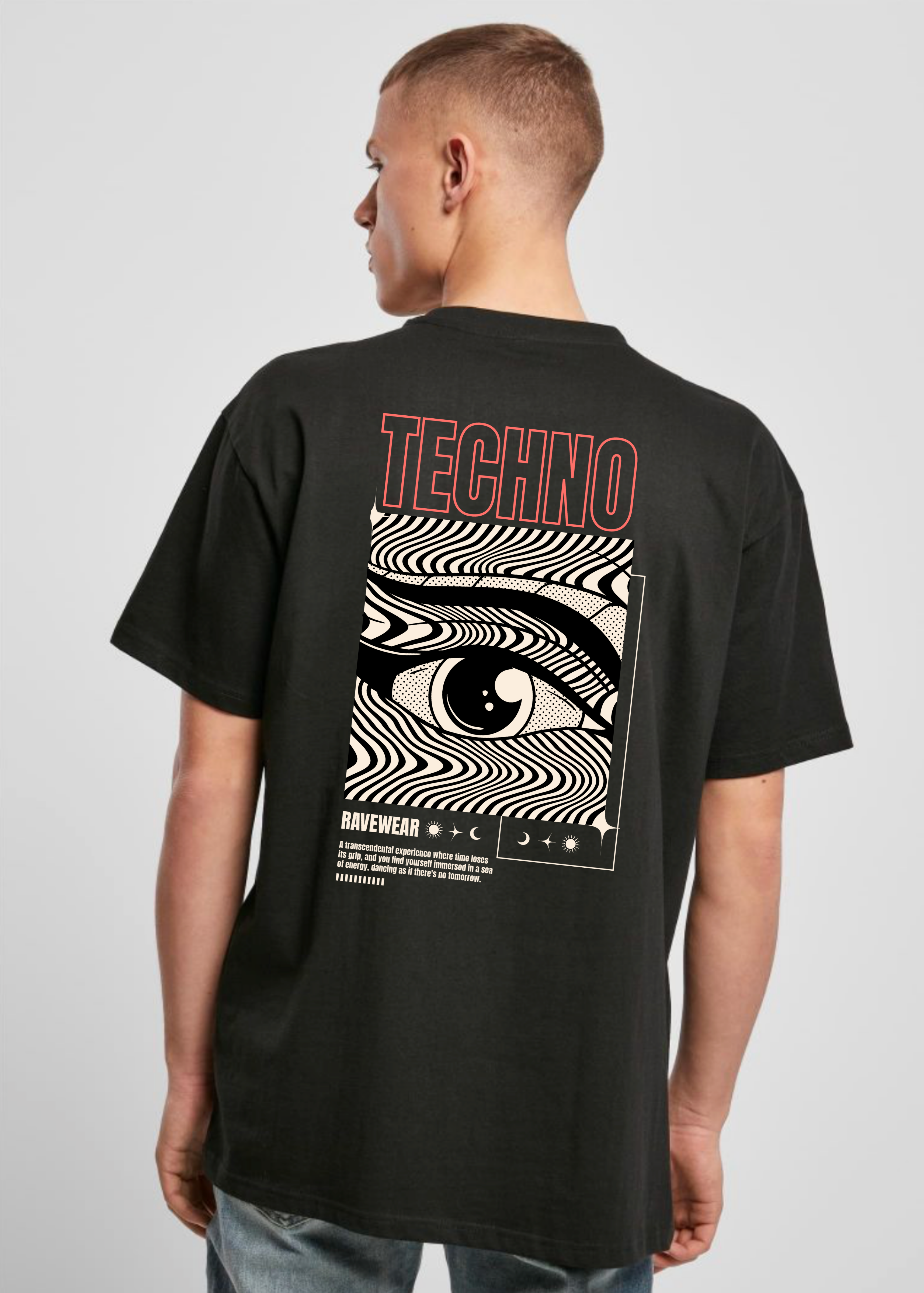 Technoeye Backprint - Herren Oversized Shirt