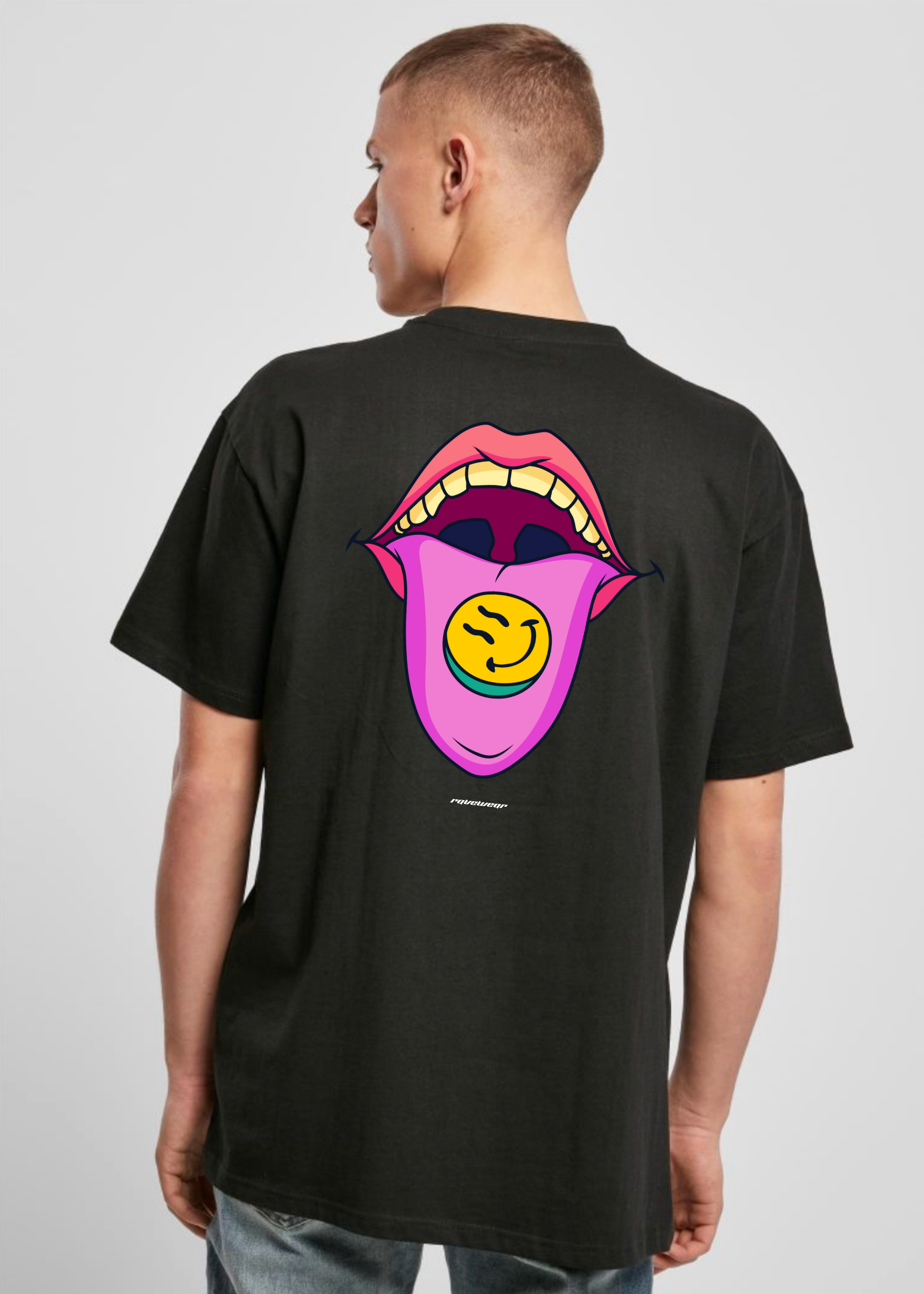 Happy Pills Backprint - Herren Oversized Shirt