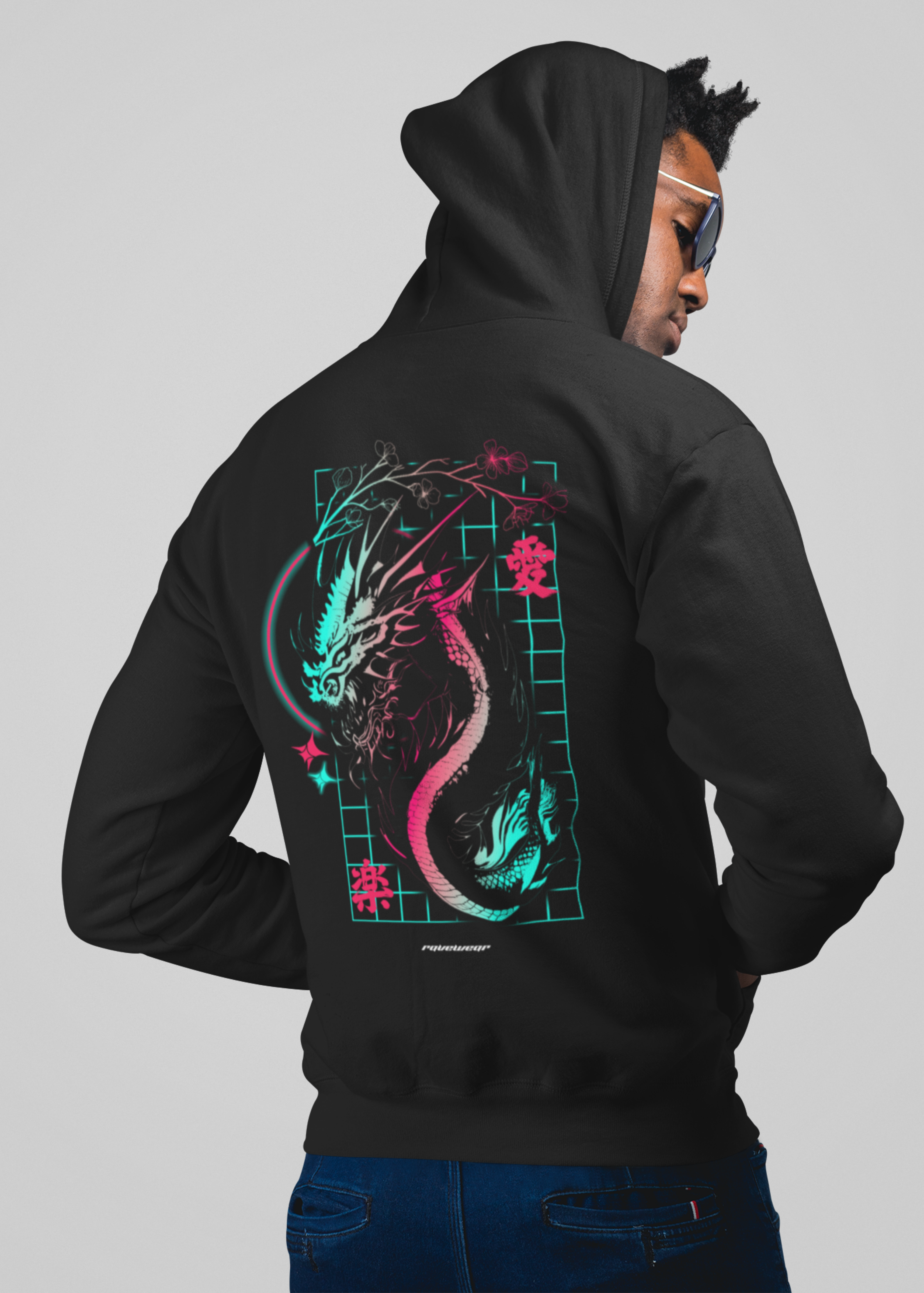 Techno Dragon Backprint - Herren Oversized Zipper
