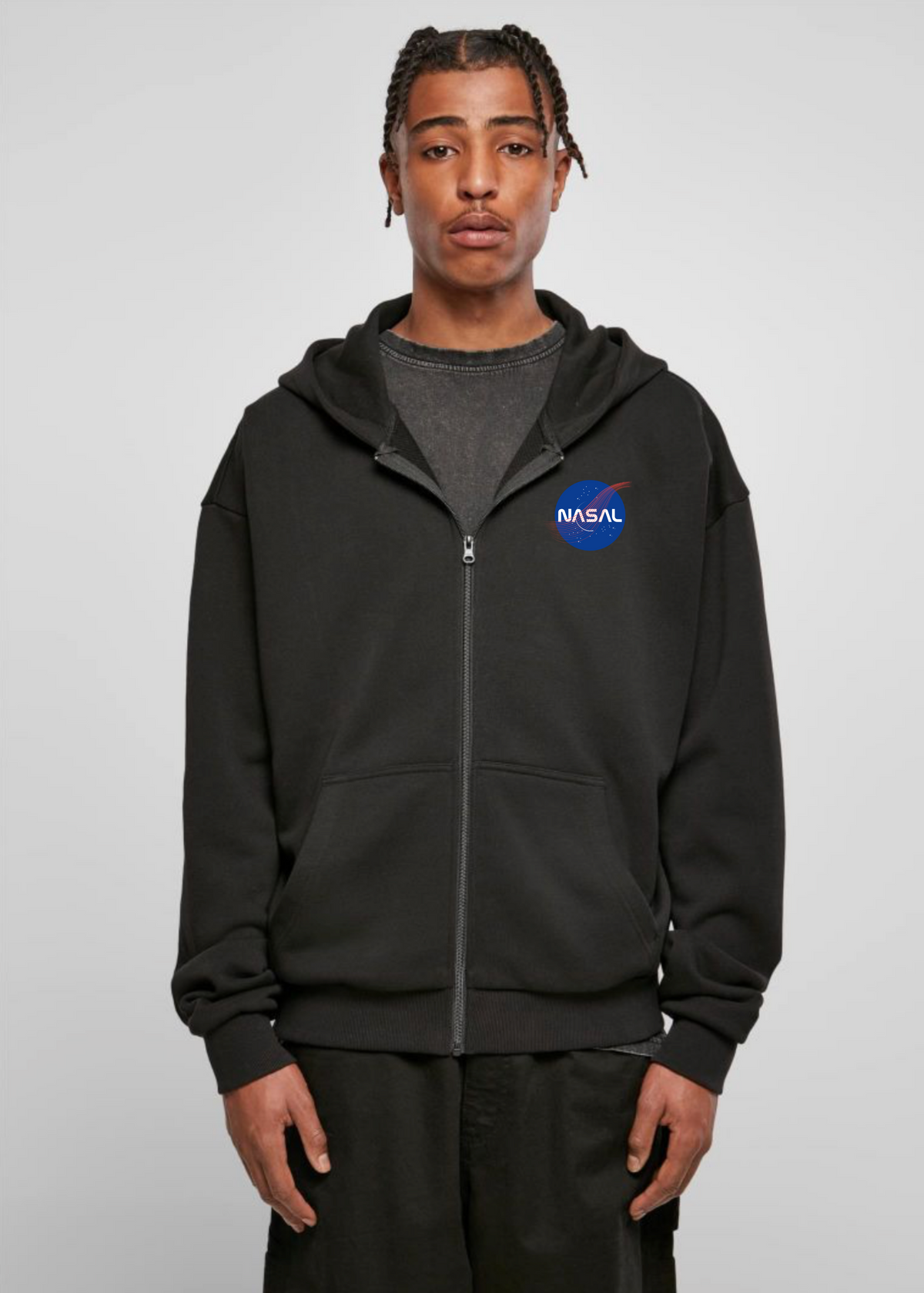 Nasal Frontprint - Herren Oversized Zipper
