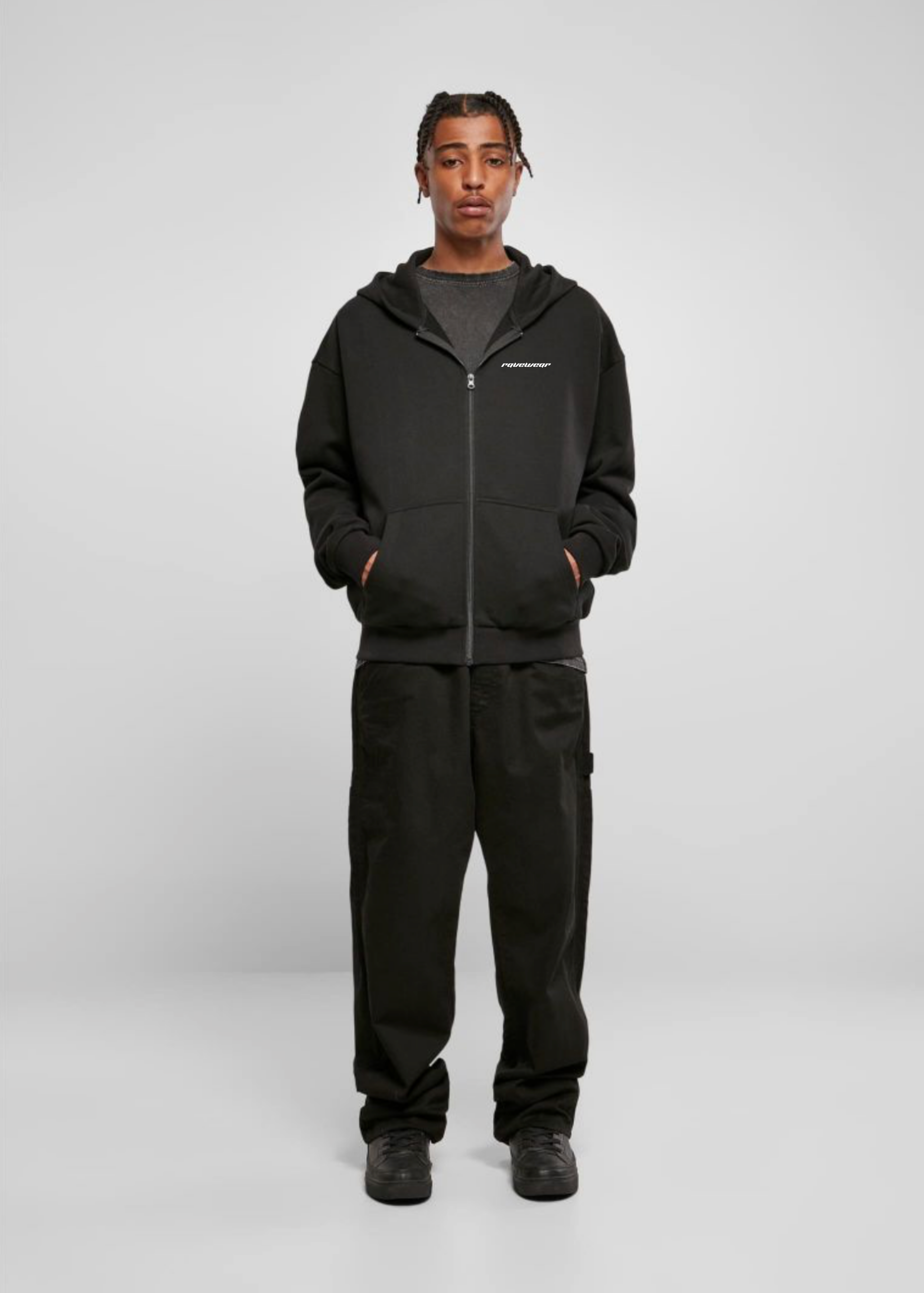 Just Techno Backprint - Herren Oversized Zipper