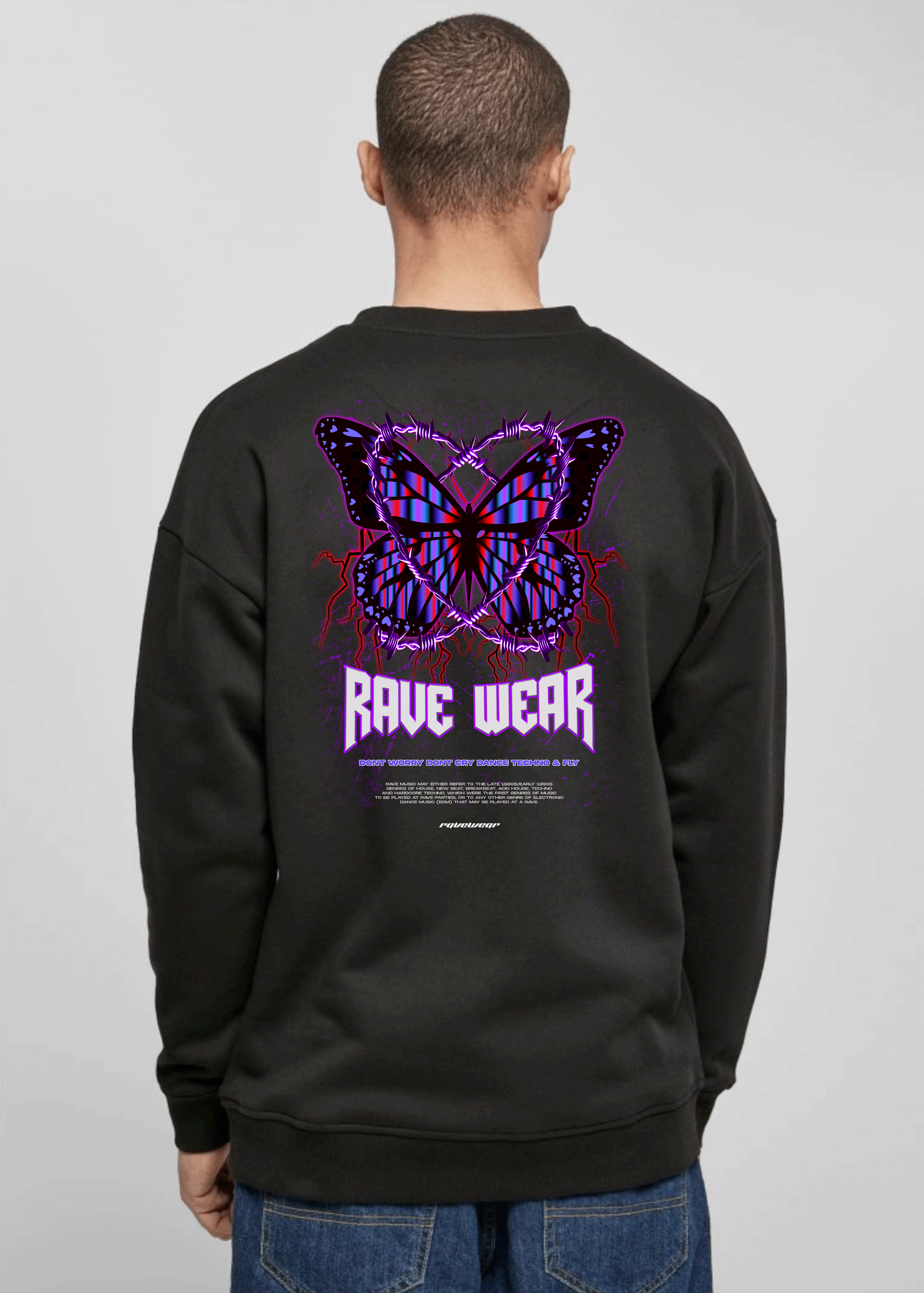 Chained Butterfly Backprint - Herren Oversized Sweatshirt