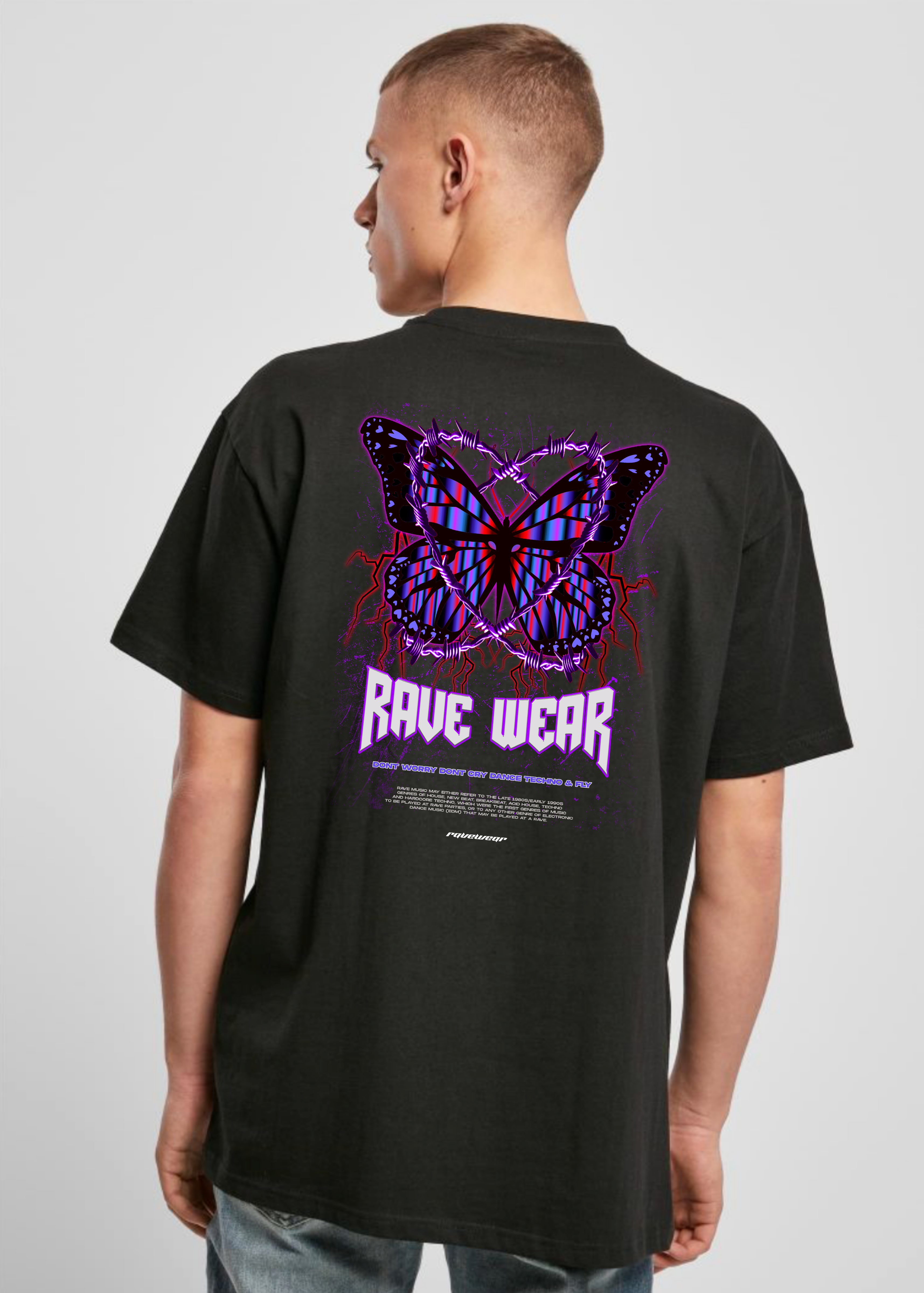 Chained Butterfly Backprint - Herren Oversized Shirt