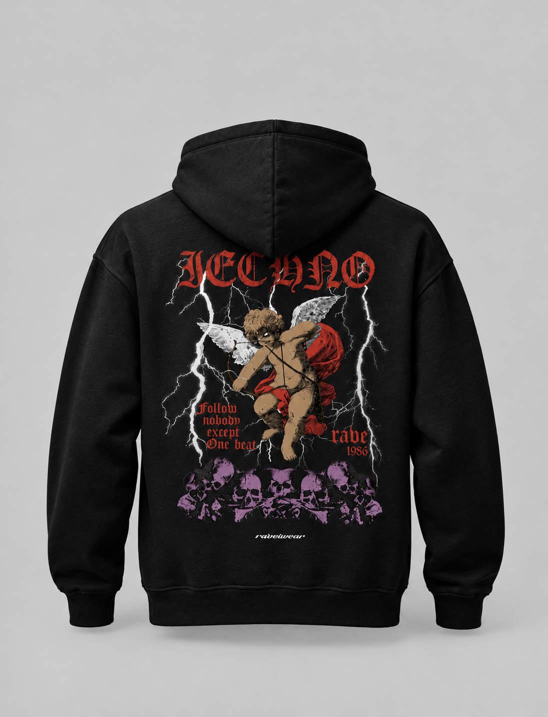 Techno Amor Backprint - Unisex Oversized Hoodie
