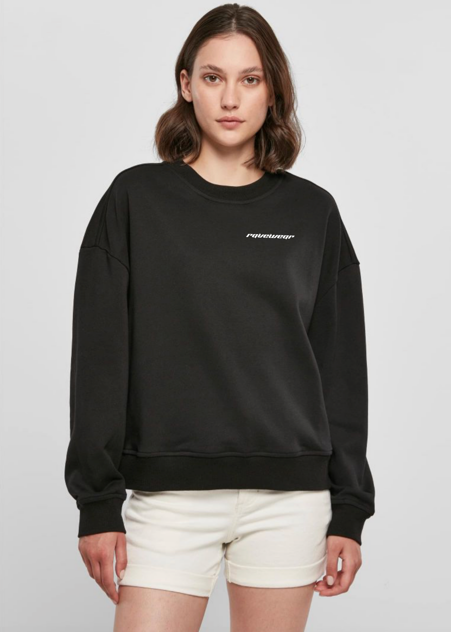 Just Techno Backprint - Damen Oversized Sweatshirt