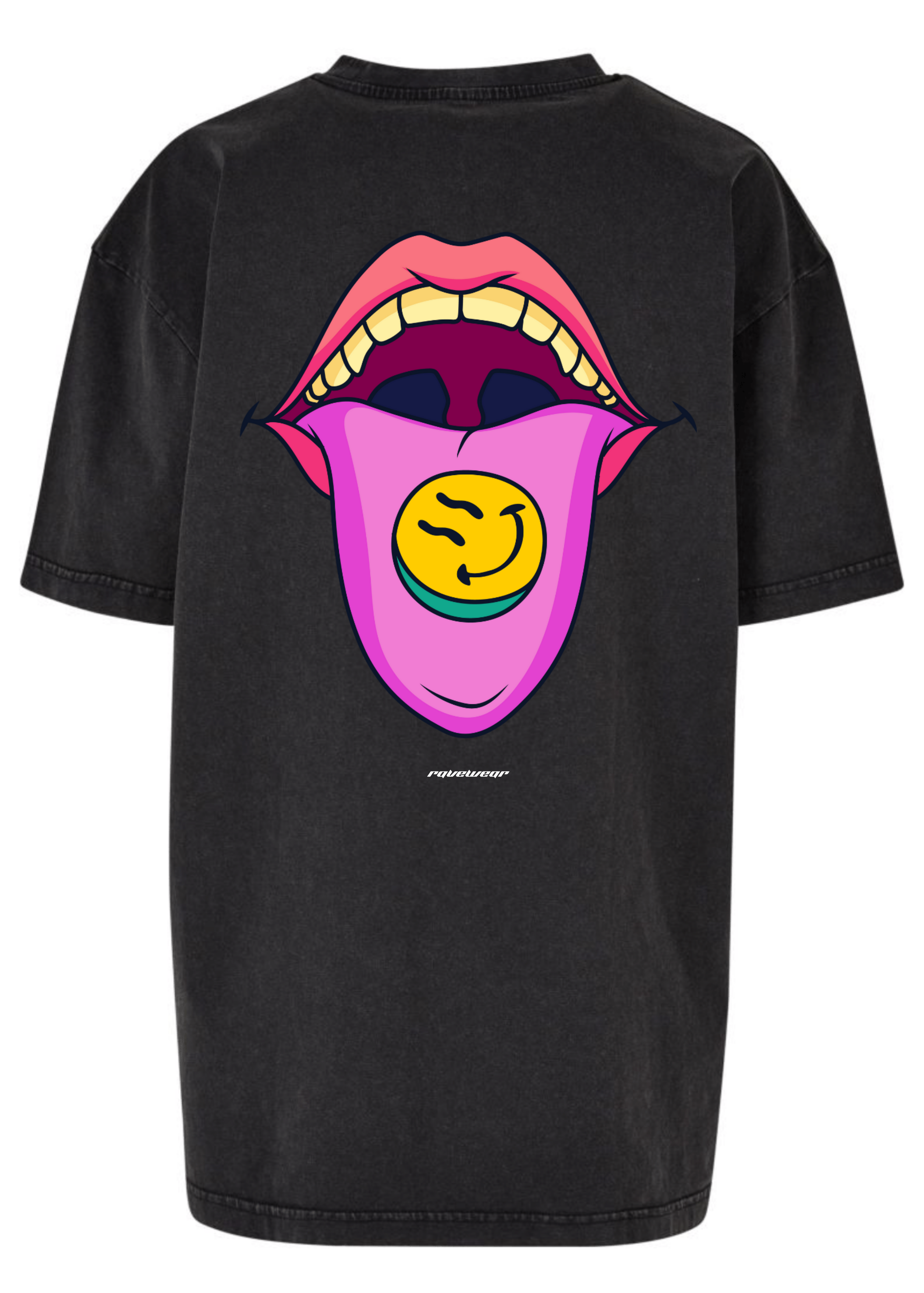 Happy Pills Backprint - Damen Acid Oversized Shirt