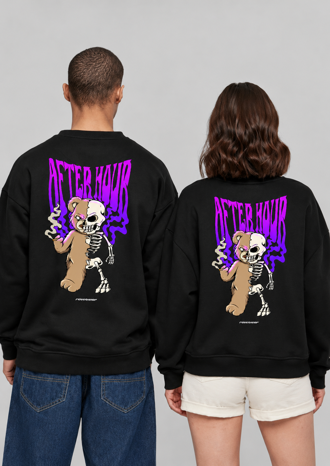 Afterhour Teddy Backprint - Unisex Oversized Sweatshirt