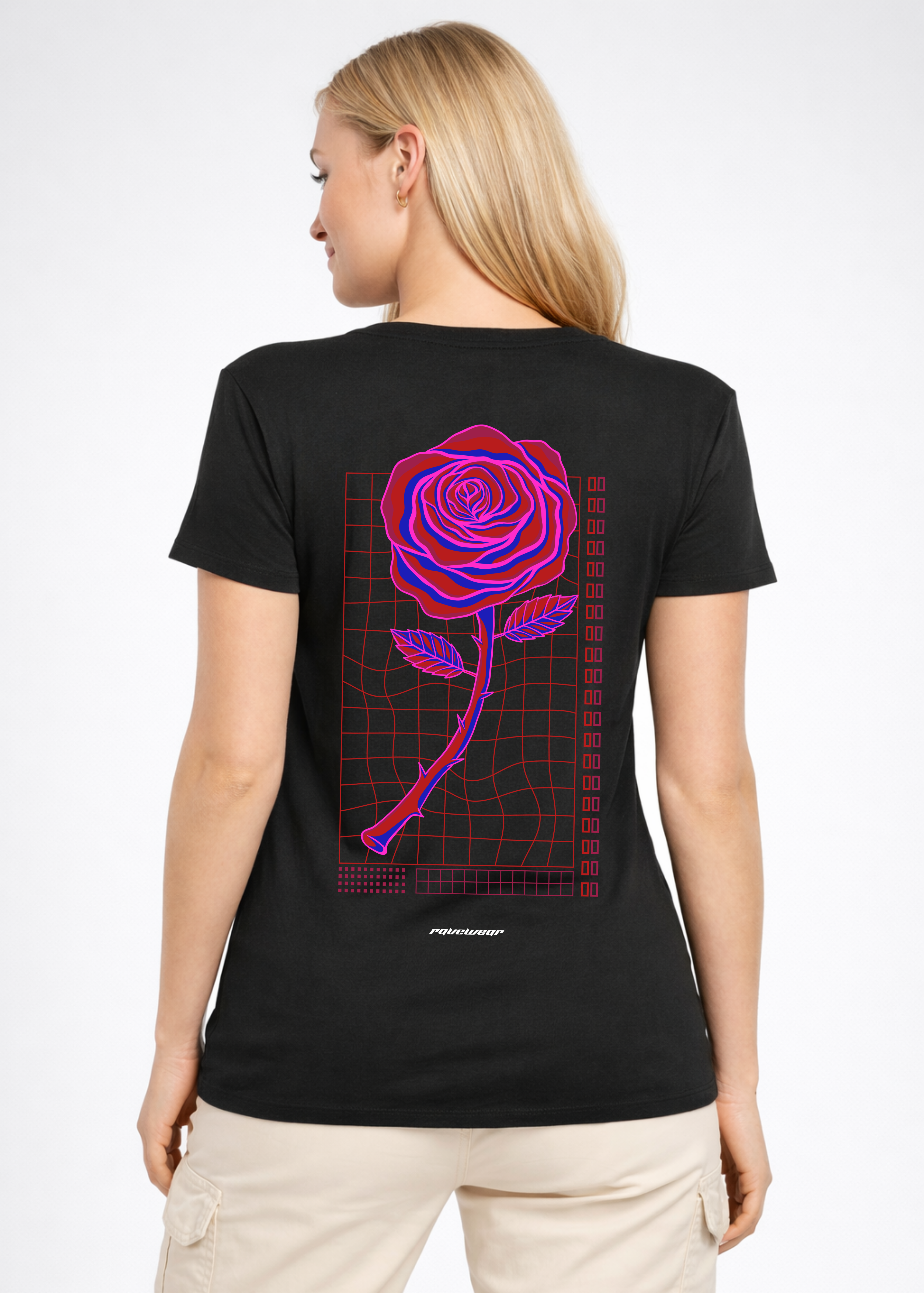Neon Retro Rose - Damen Premium T-Shirt