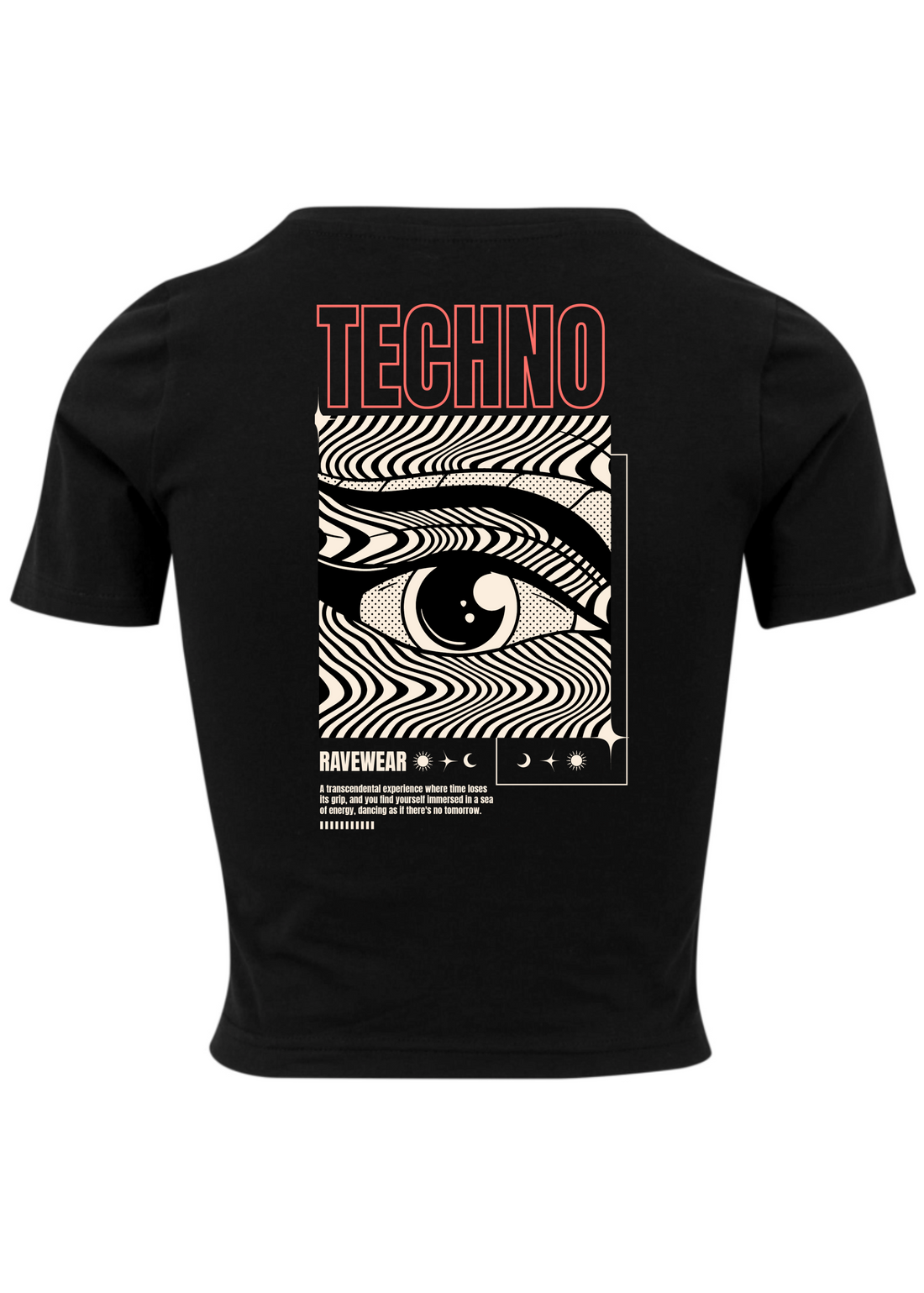 Technoeye Backprint - Damen Crop Top