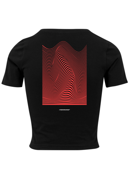 Trippy Waves Backprint - Damen Crop Top